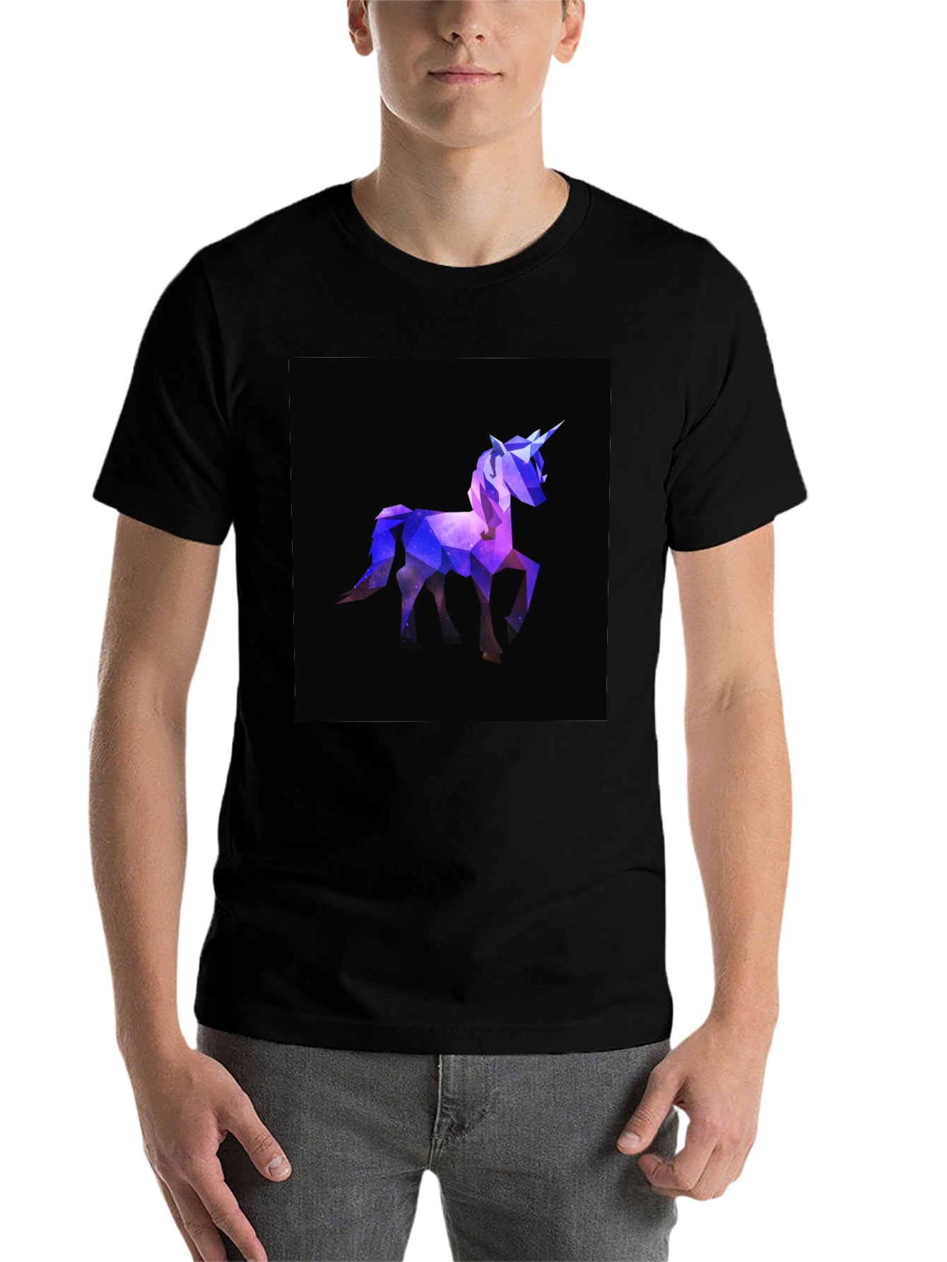 Black Geometric Unicorn T-Shirt - Stylish Graphic Tee view 7
