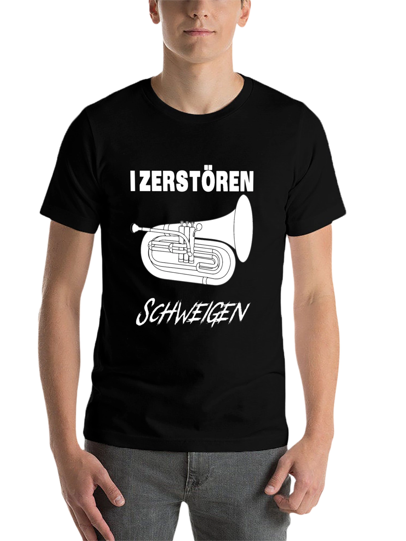 Black I Zerstören Schweigen Tuba Black T-Shirt view 7