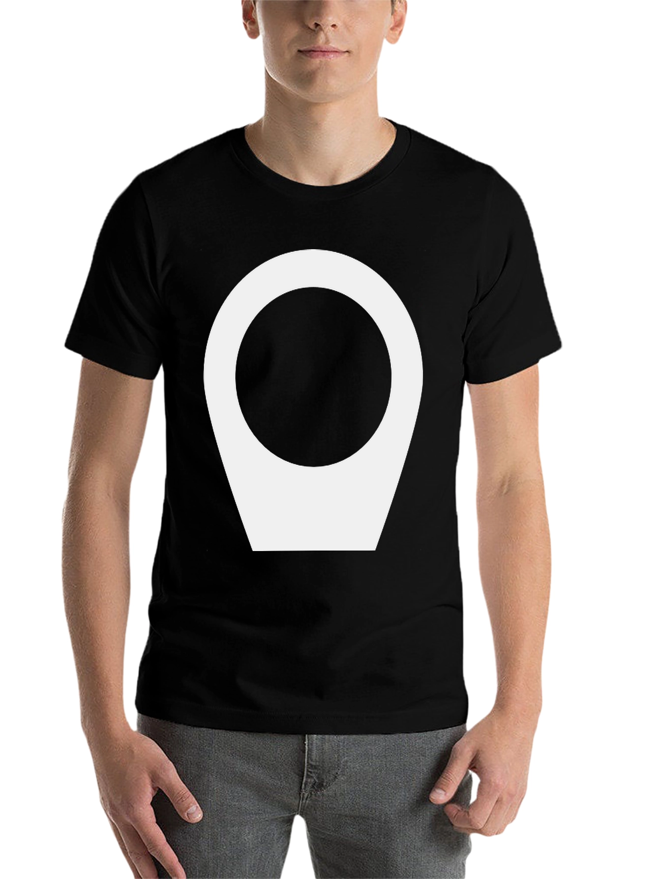 Black Modern Black Tee with Abstract White Location Icon view 7