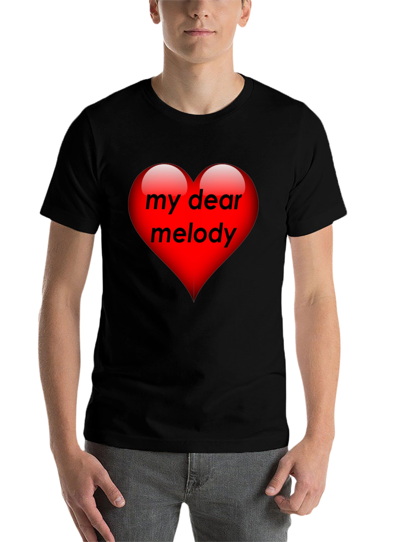 Black My Dear Melody Heart Graphic T-Shirt view 7
