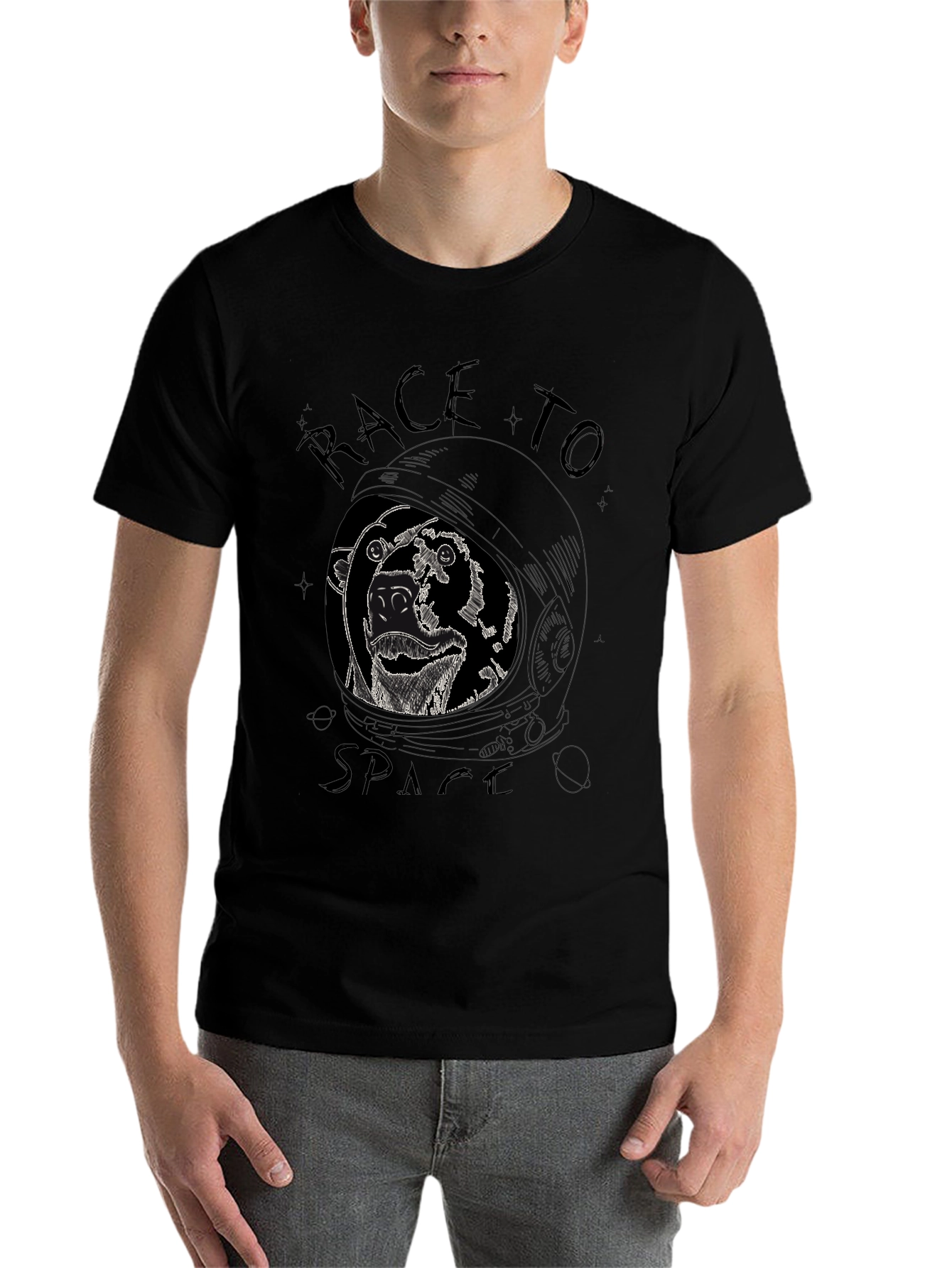 Black Race to Space Graphic Tee - Black T-Shirt view 7