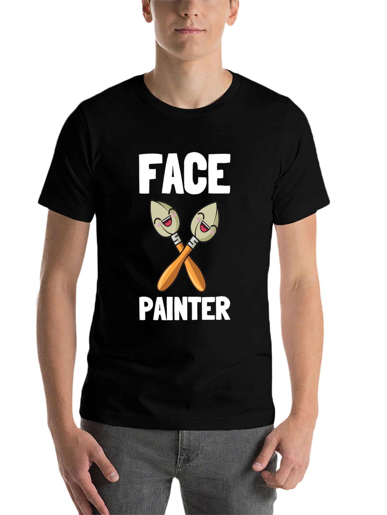 Face Painter Cartoon Brush Graphic T-Shirt - 7