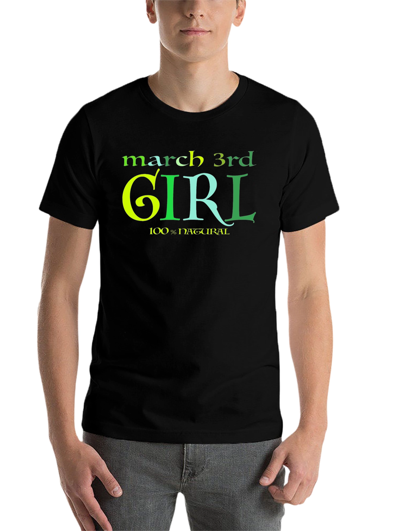 Black March 3rd Girl T-Shirt - 100% Natural view 7