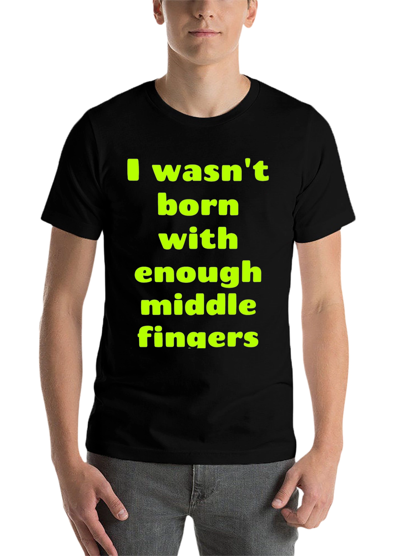 Black Funny Sarcastic Middle Finger T-Shirt view 7