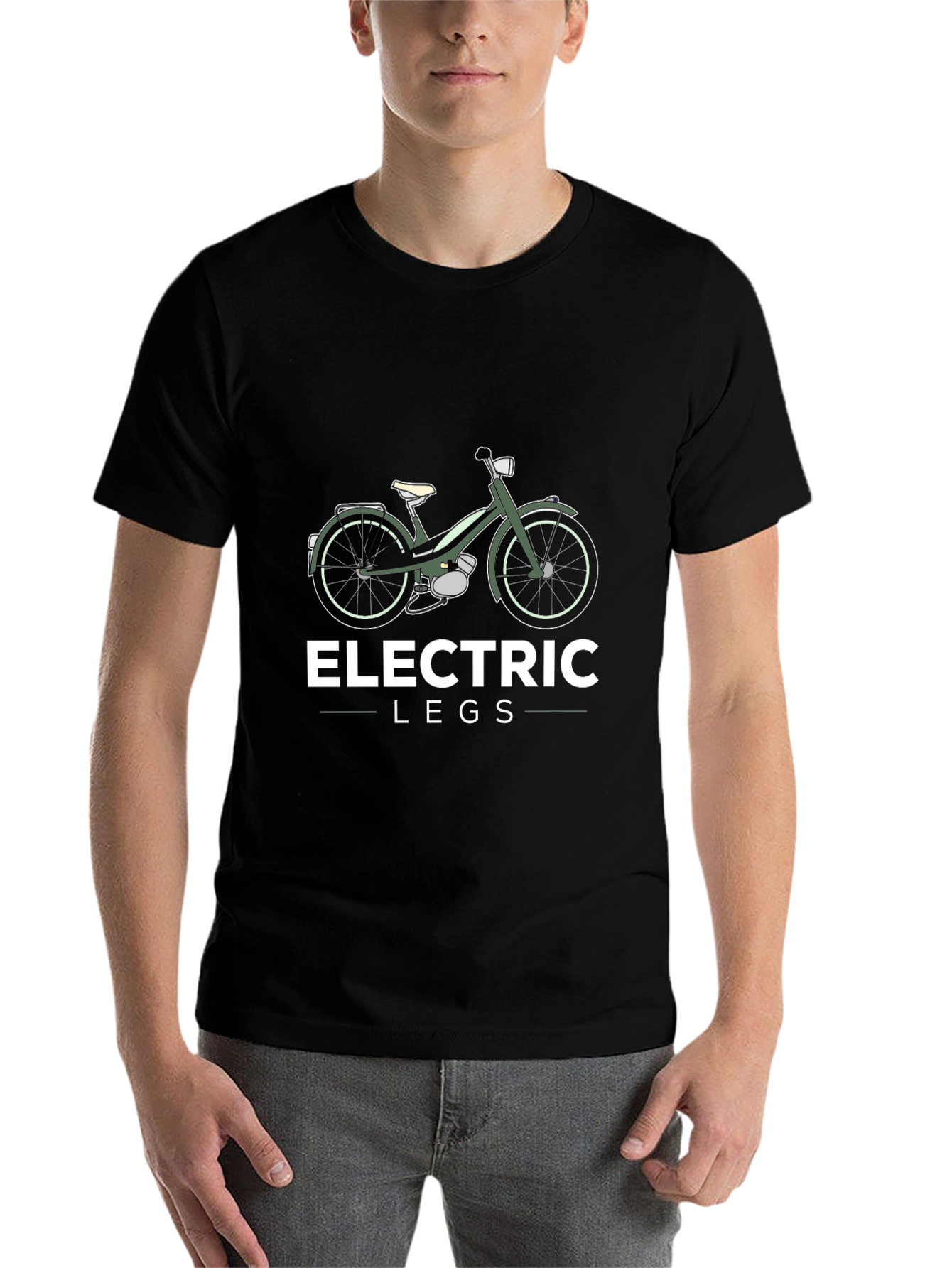 Black Electric Legs Moped T-Shirt view 7