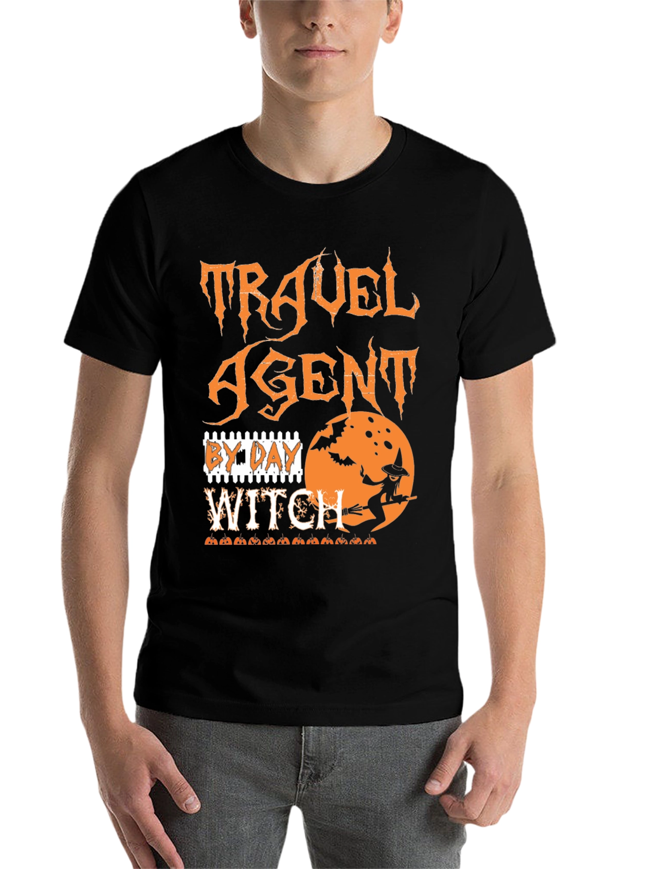 Travel Agent Witch Halloween Graphic Tee - 7