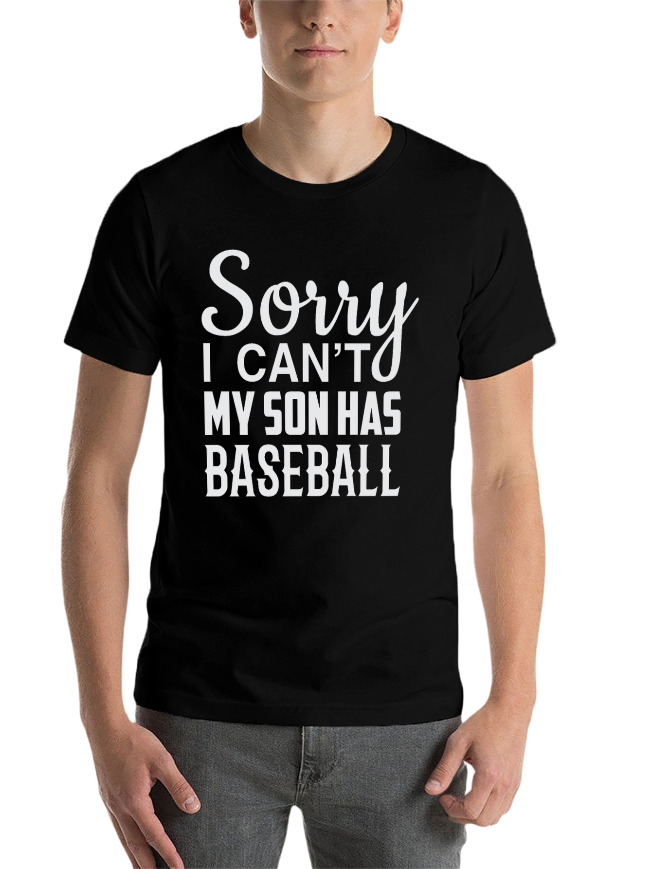 Black Funny Baseball Dad T-Shirt - Son's Baseball Game Tee view 7