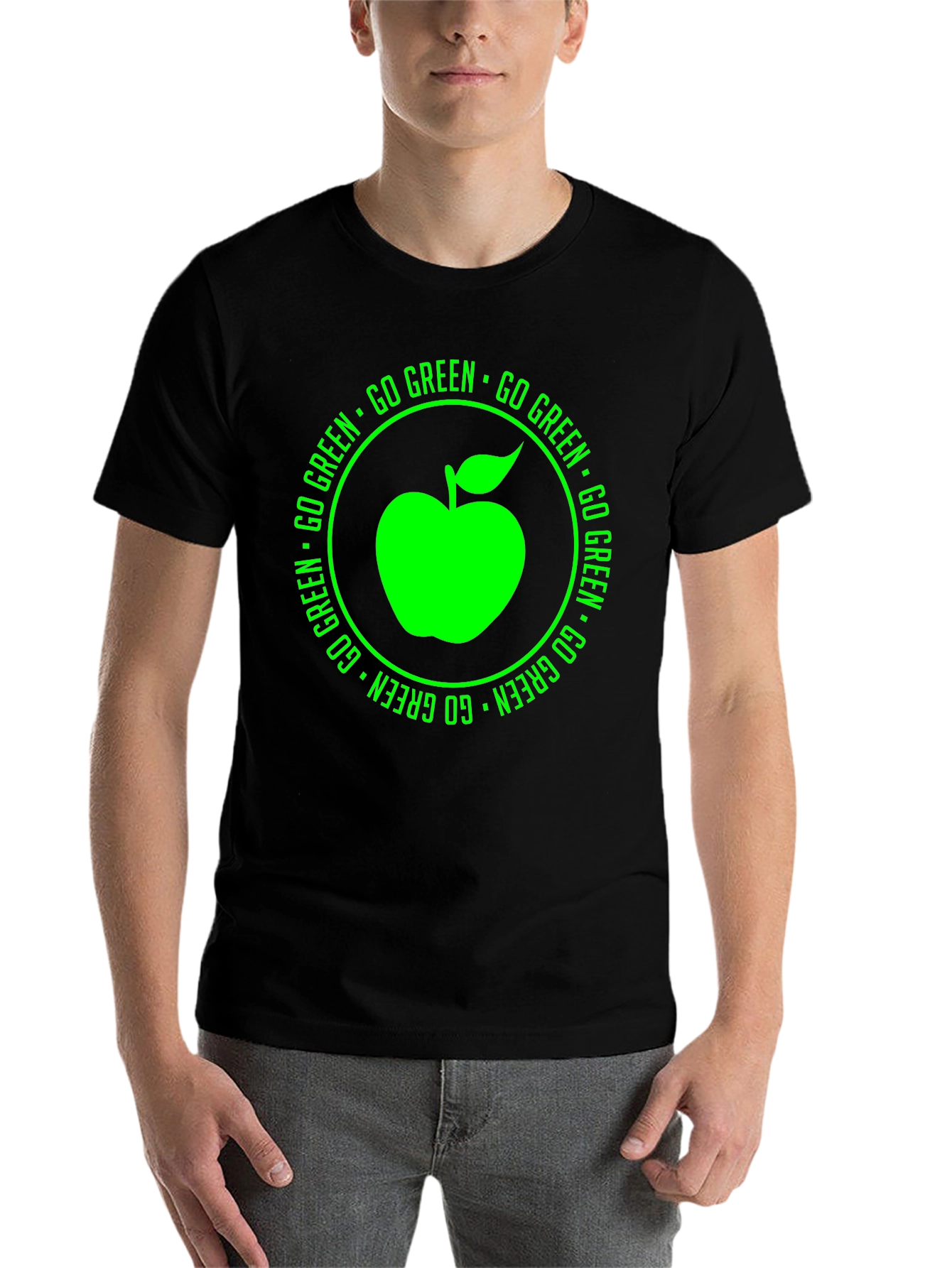 Black Go Green Apple Graphic Tee view 7