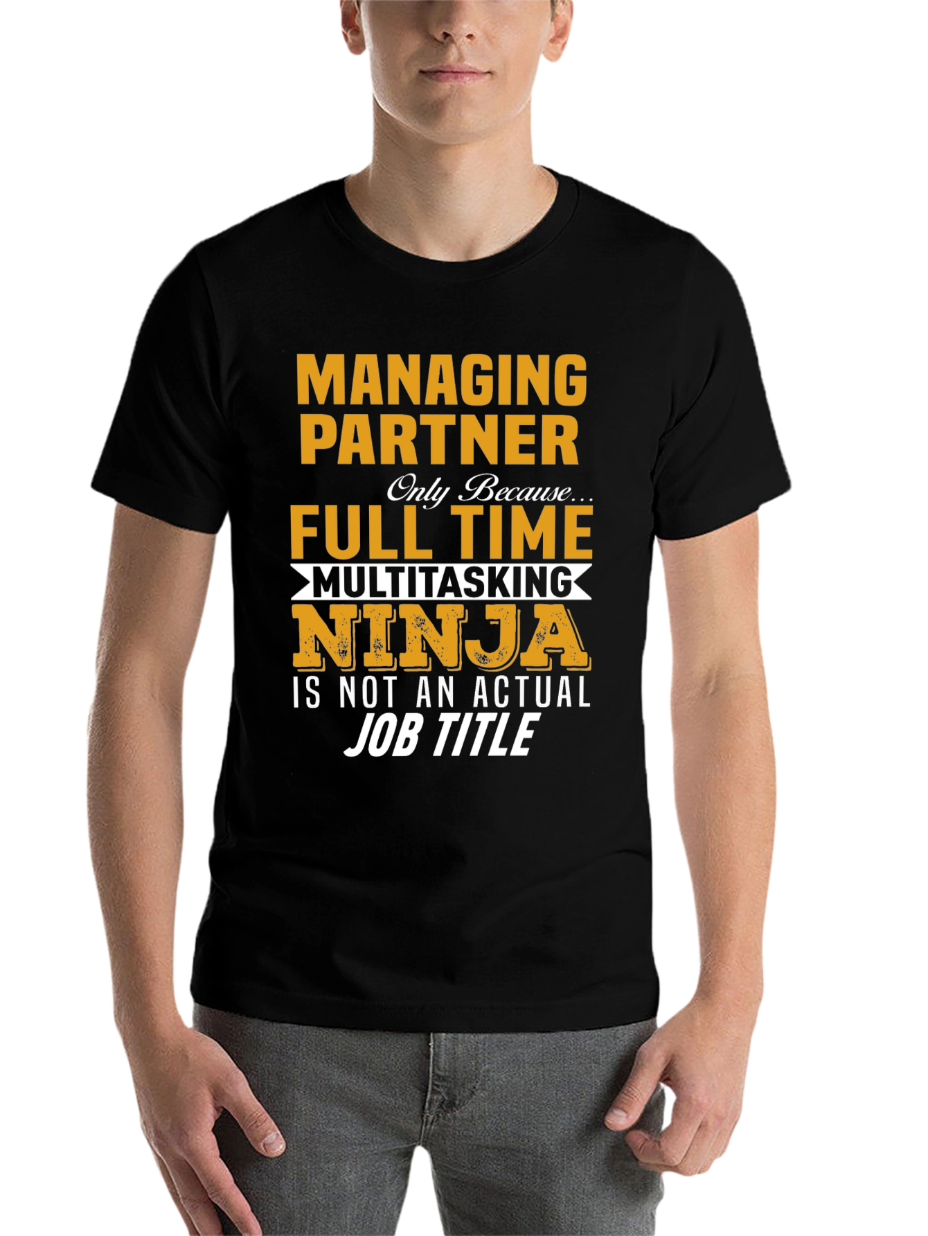 Black Managing Partner Multitasking Ninja T-Shirt view 7