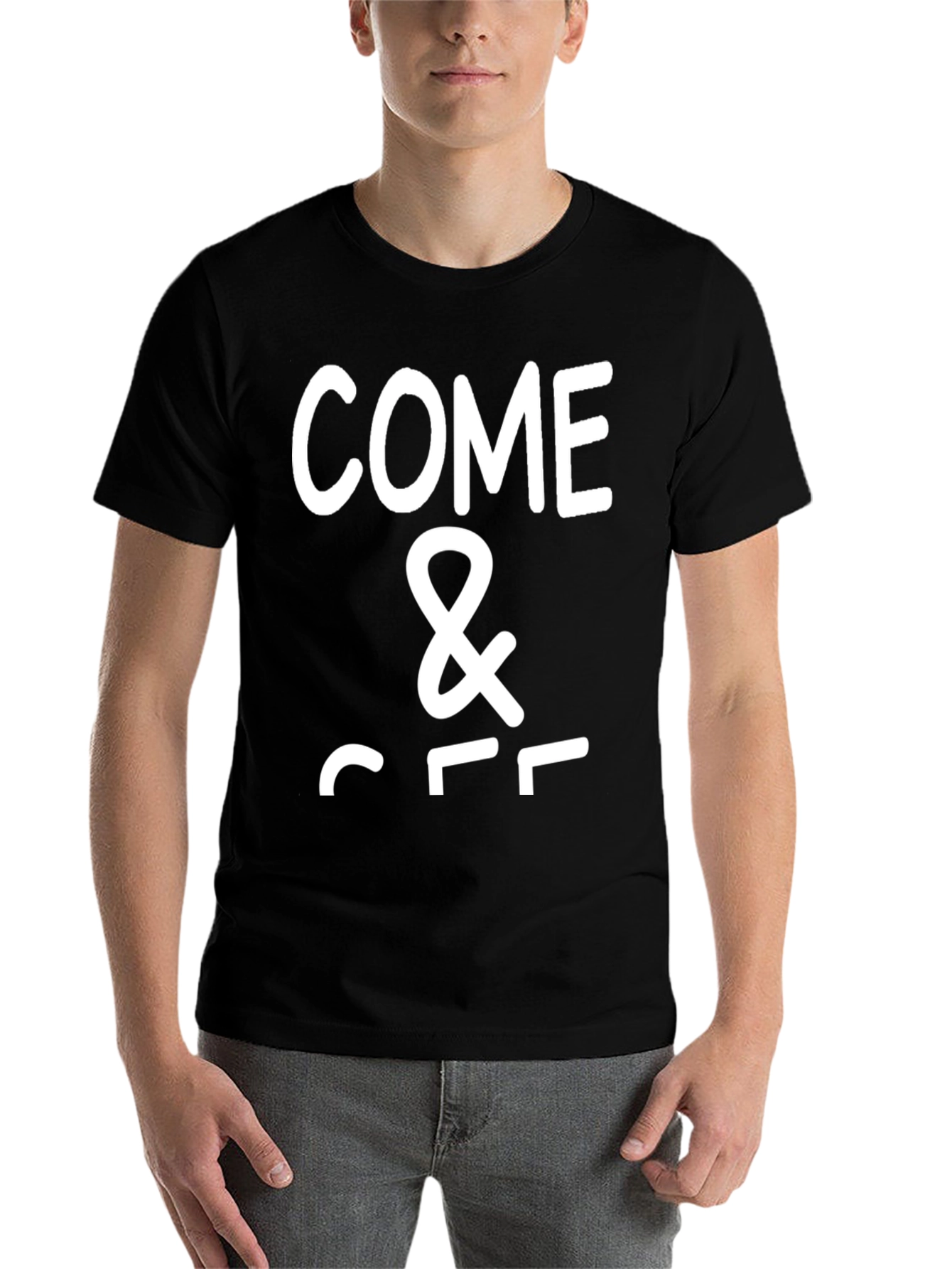 Black Come & Chill Men's Graphic Tee view 7