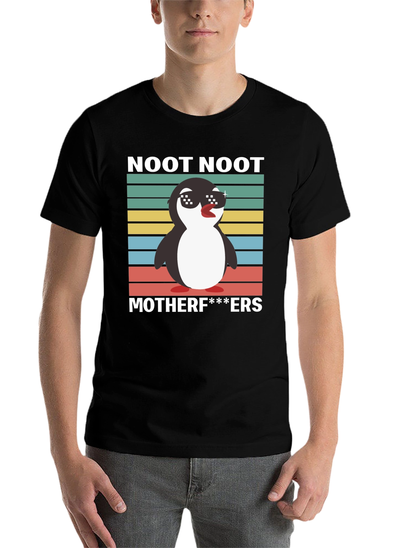 Black Noot Noot Penguin T-Shirt view 7