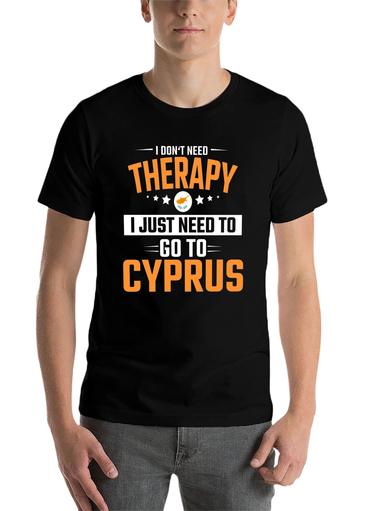 Black Therapy Cyprus Novelty Graphic T-Shirt view 7