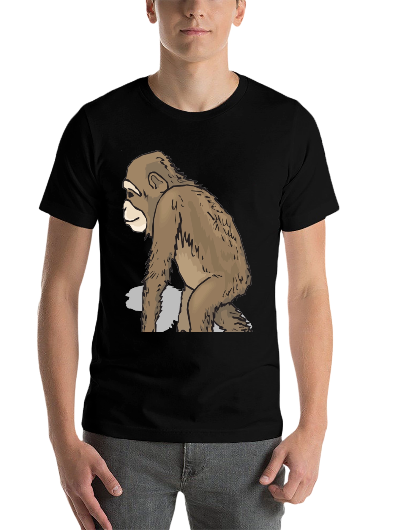 Black Cool Ape Graphic Black T-Shirt view 7
