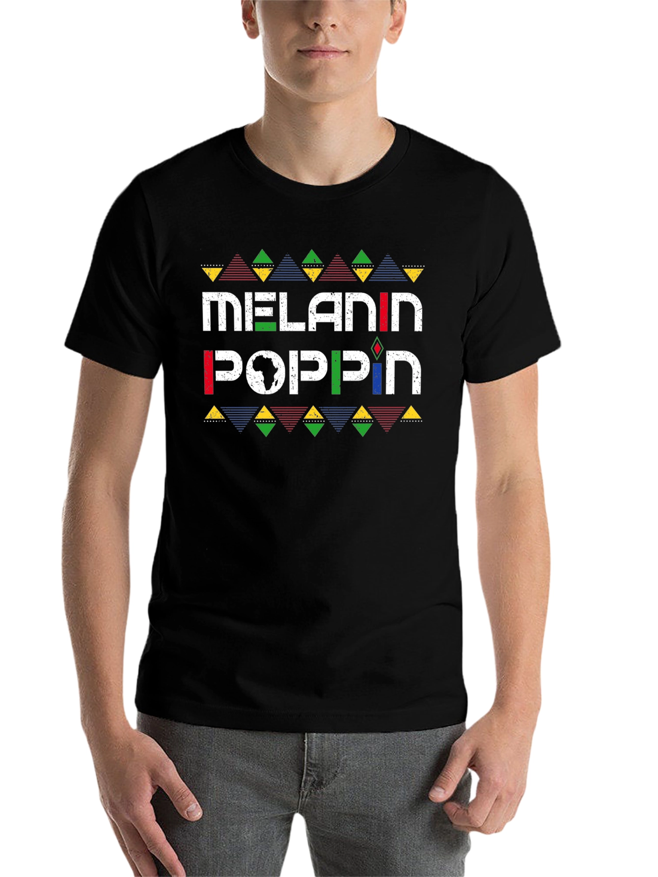 Black Melanin Poppin Graphic T-Shirt - Black view 7