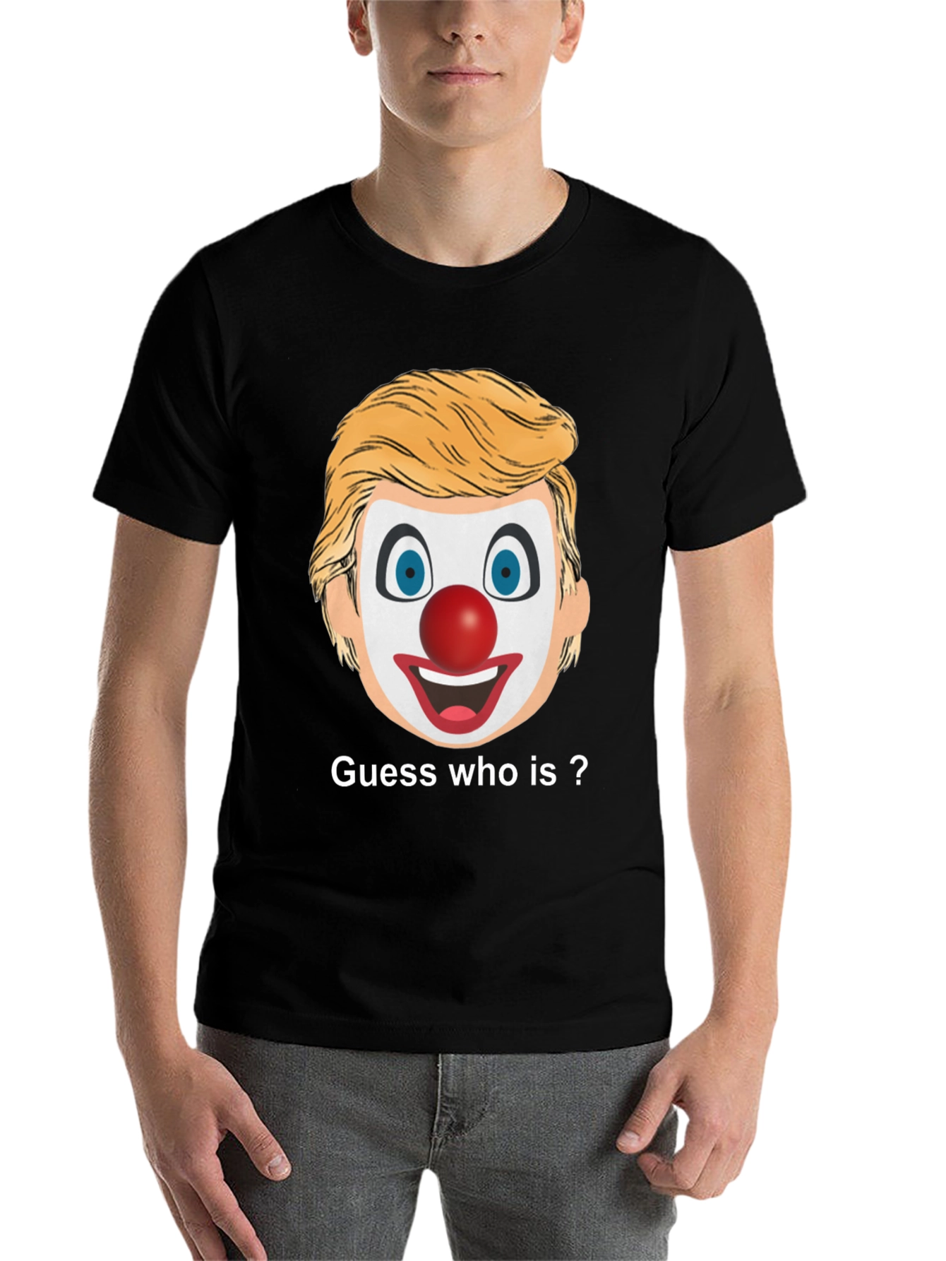 Black Clown Face Guess Who T-Shirt view 7