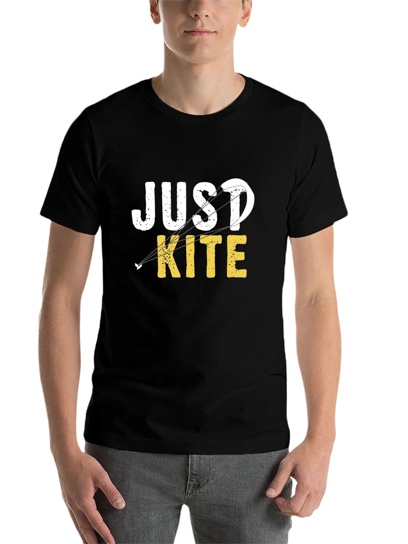 Black Just Kite T-Shirt - Black Cotton Tee view 7