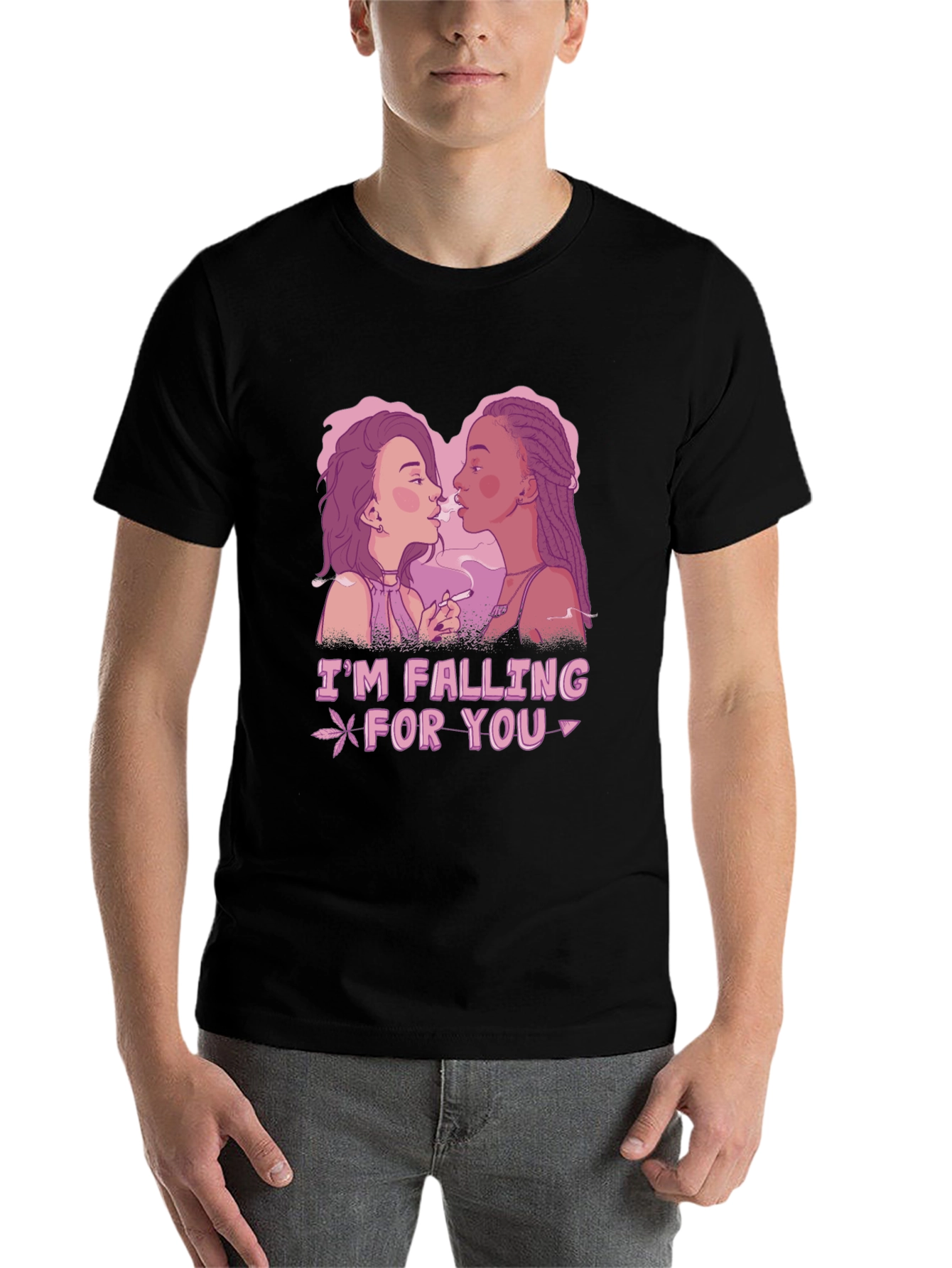 Black I'm Falling For You Graphic Tee view 7