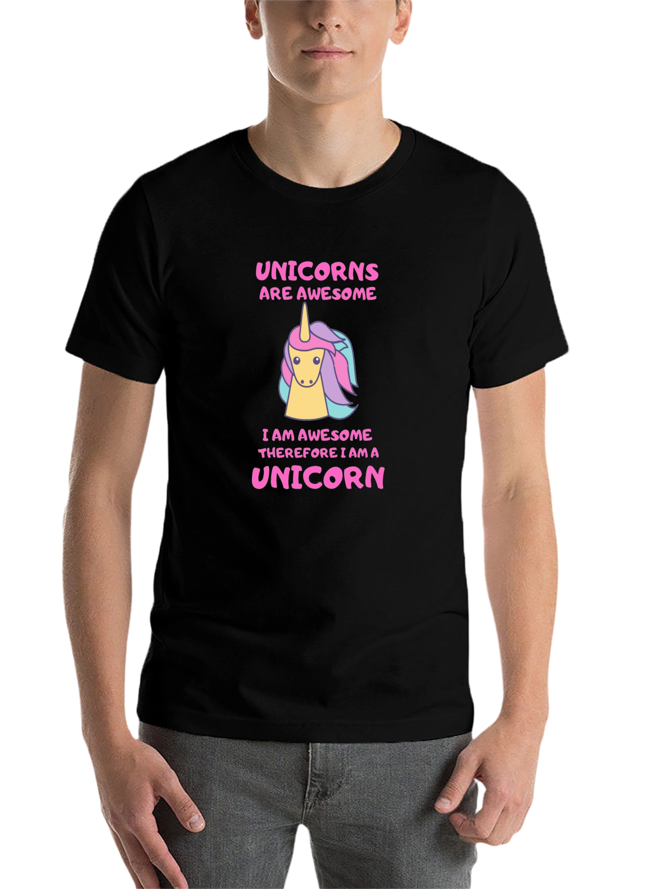 Black Unicorns are Awesome Graphic T-Shirt view 7