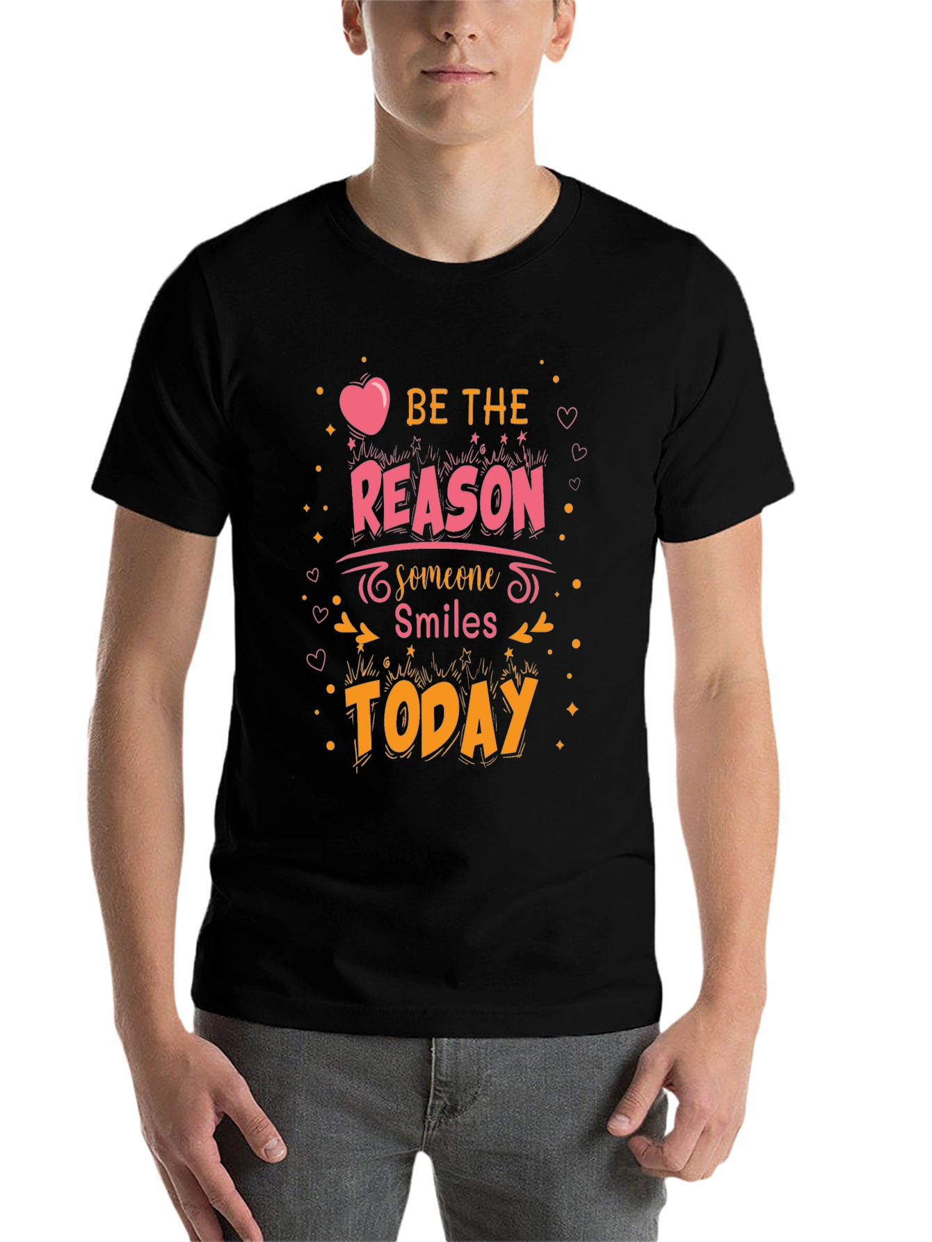 Black Be The Reason Graphic Tee - Positive Vibes Shirt view 7