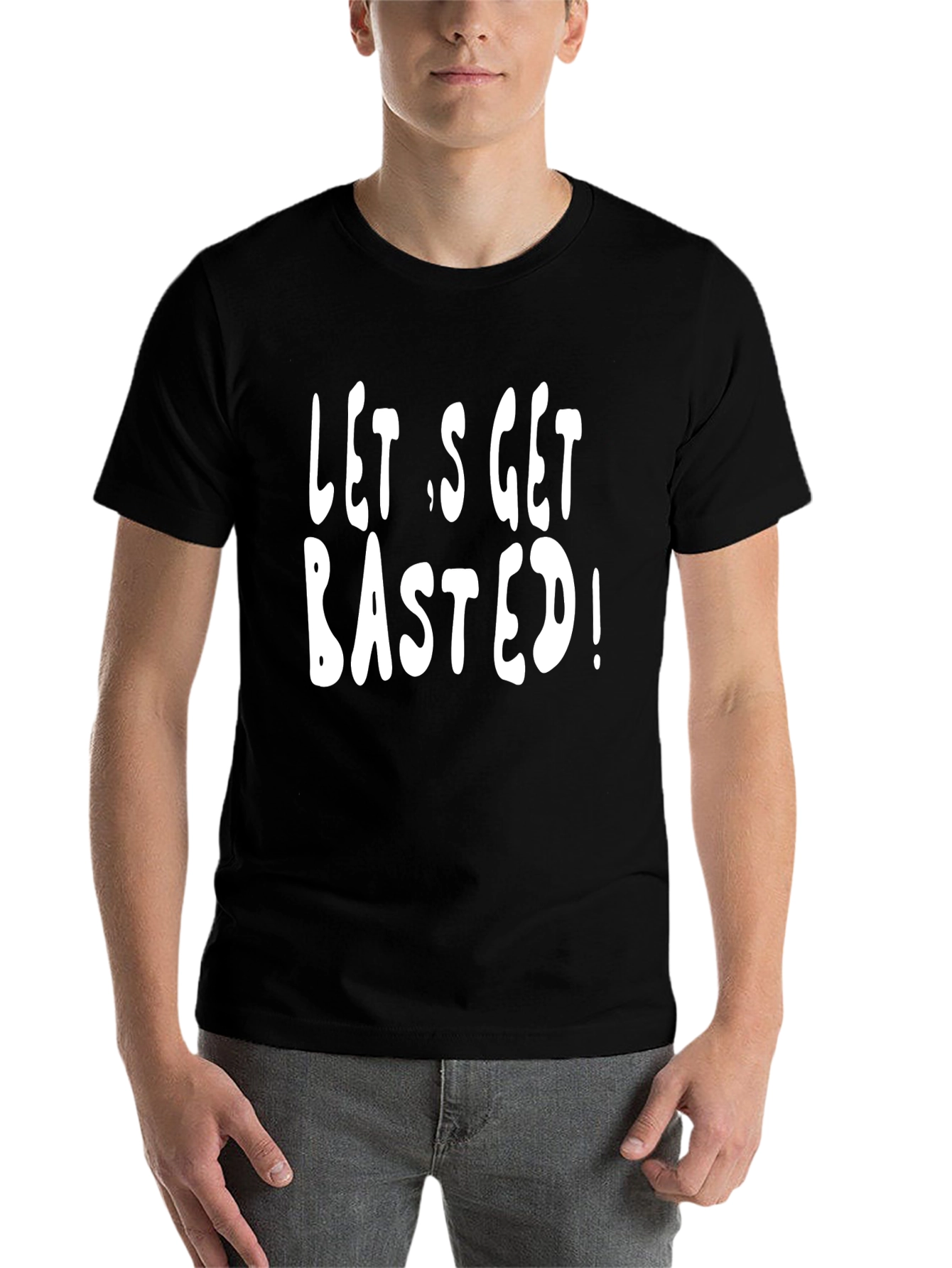 Black Let's Get Basted! Graphic T-Shirt view 7