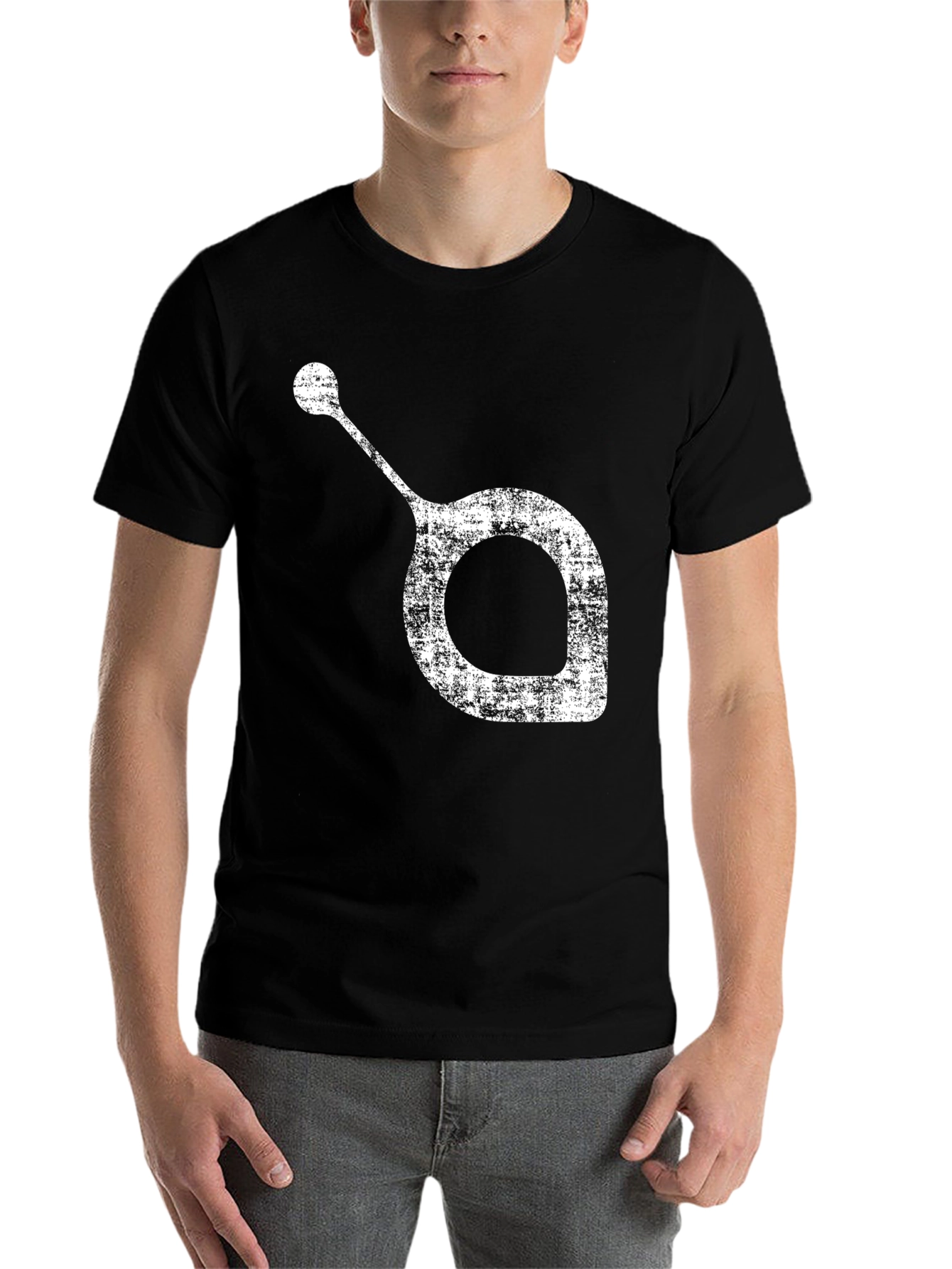 Black Abstract Graphic Print T-Shirt - Modern Minimalist Tee view 7