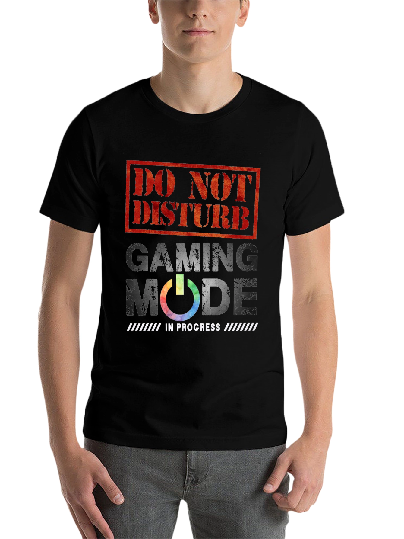 Black Gaming Mode Activated Graphic Tee view 7