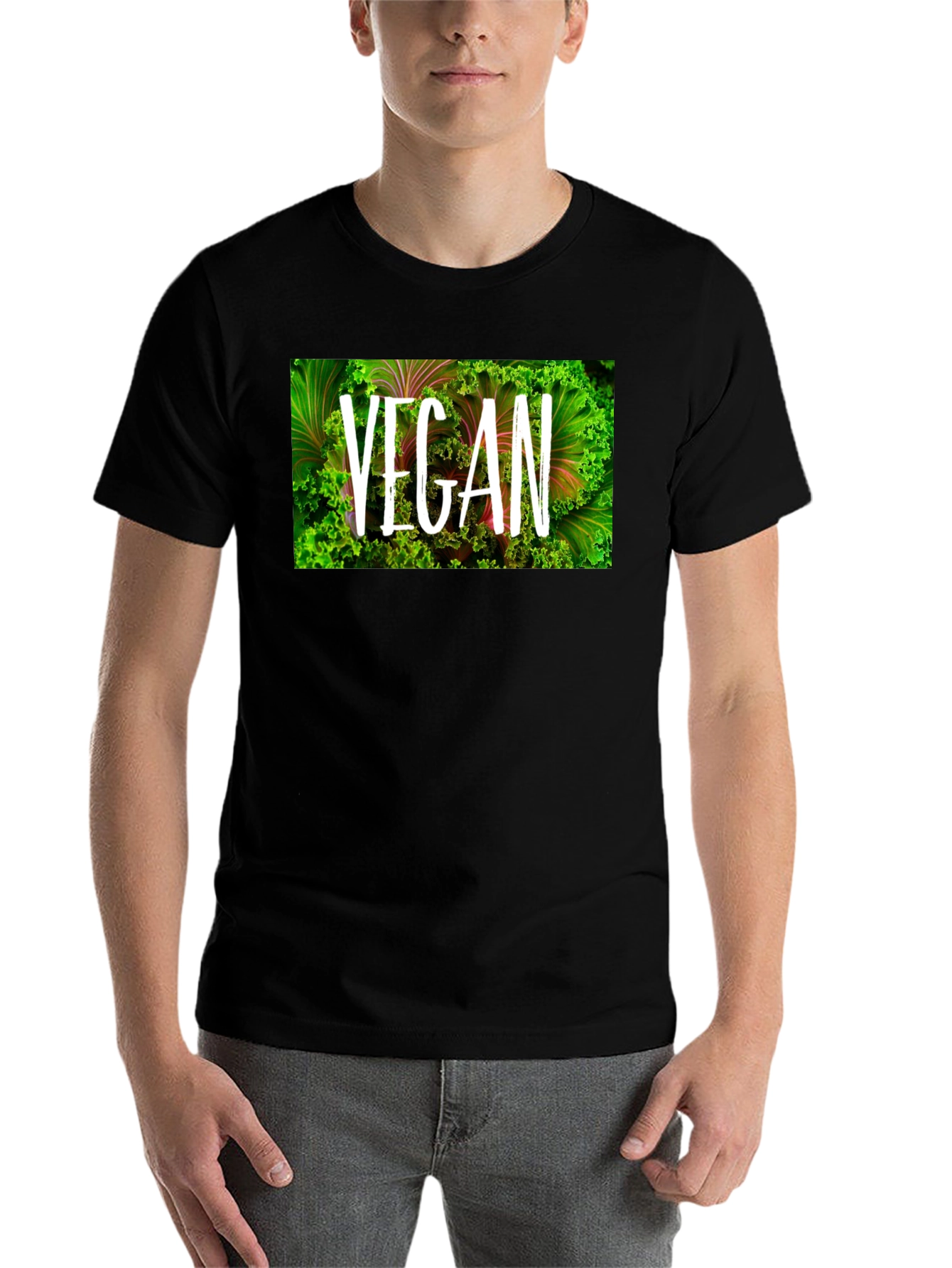 Black Vegan Graphic T-Shirt - Healthy Lifestyle Tee view 7