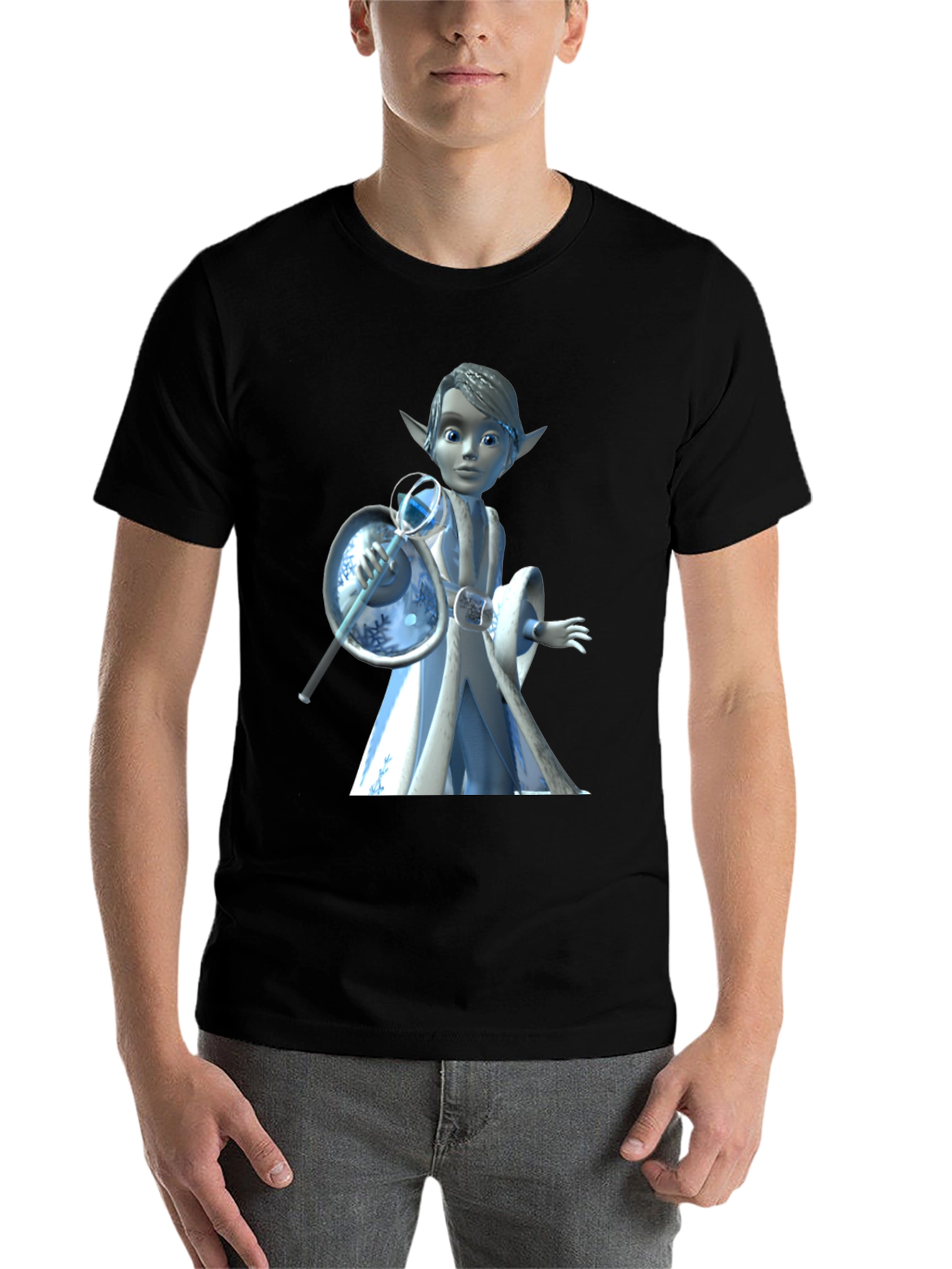 Black Cartoon Character Graphic Tee - Black T-Shirt view 7