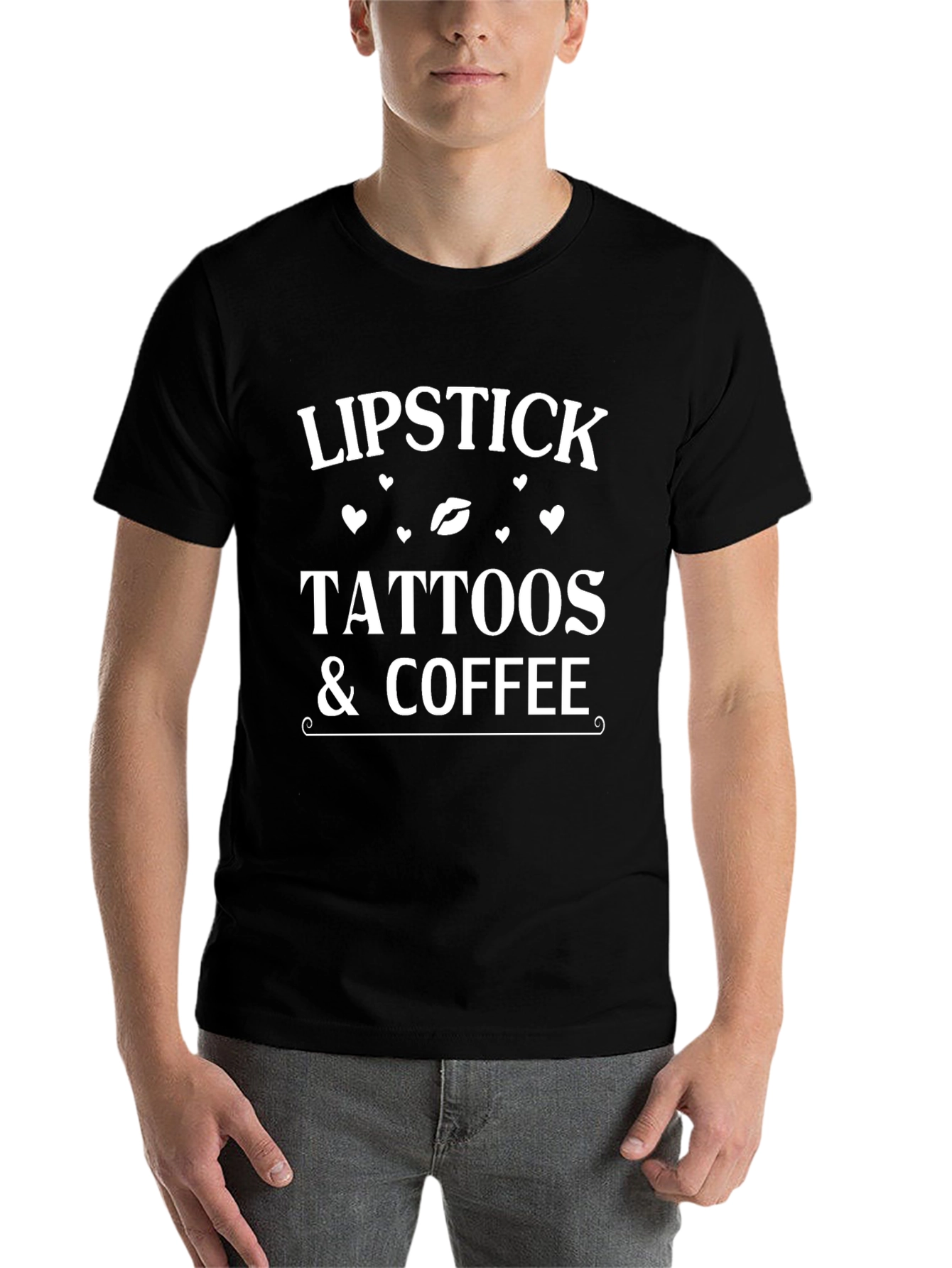 Black Lipstick Tattoos & Coffee Graphic Tee view 7