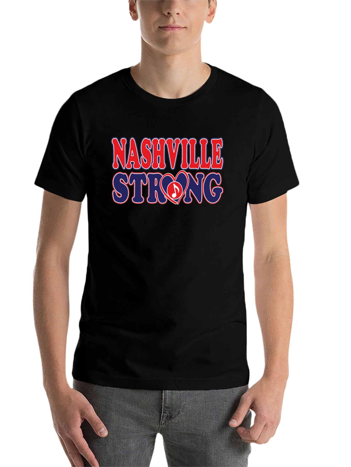 Black Nashville Strong Graphic T-Shirt view 7