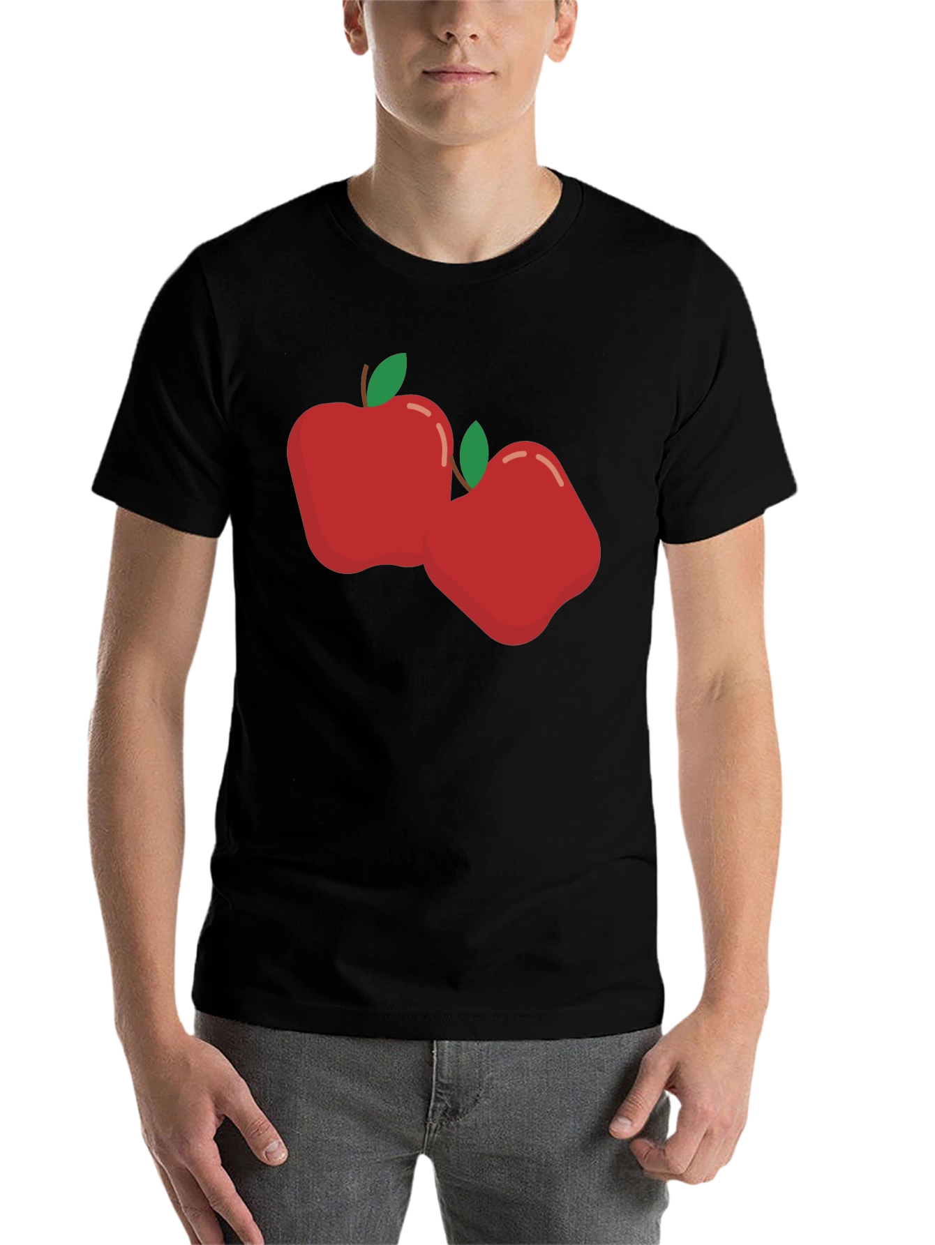 Black Bold Apple Graphic Tee - Soft & Stylish Black T-Shirt view 7