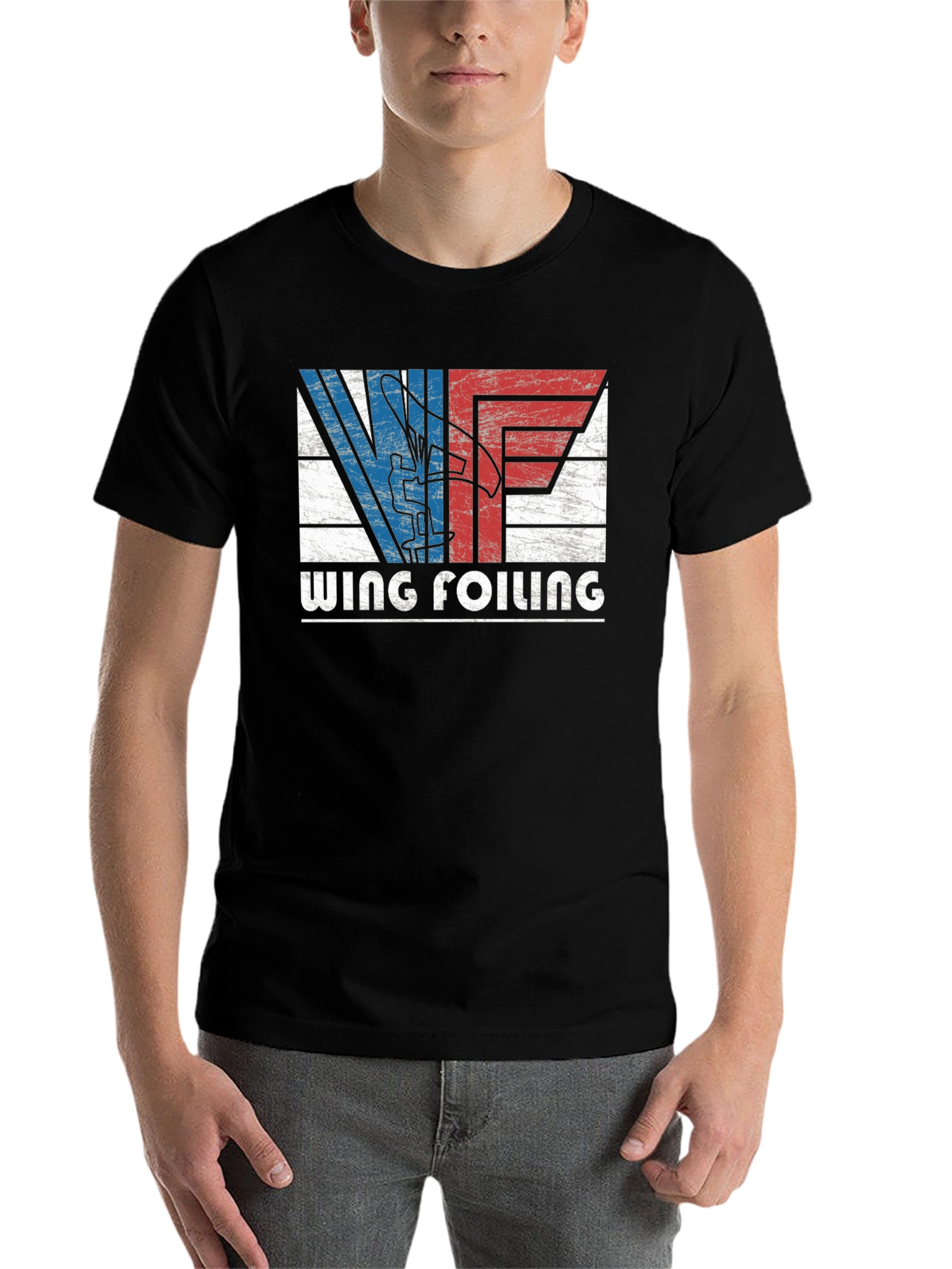 Black Wing Foiling T-Shirt | Retro Style view 7