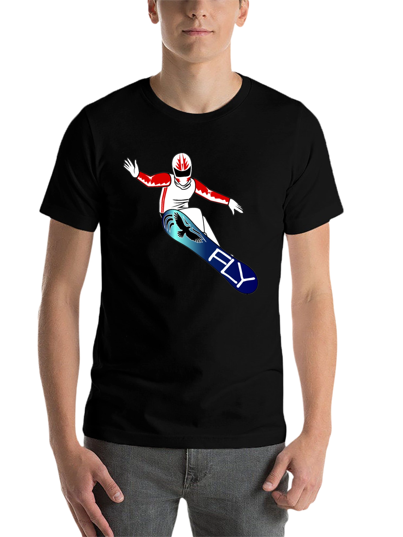Black Fly Snowboarder Graphic T-Shirt view 7