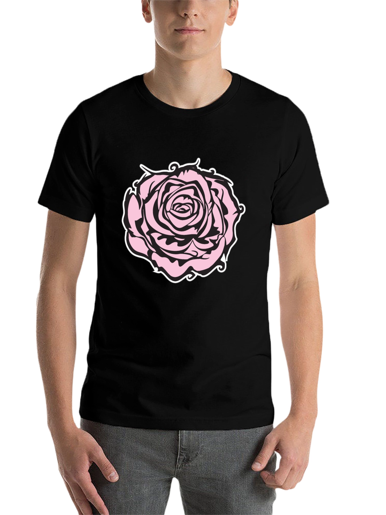 Black Rose Graphic Black T-Shirt view 7