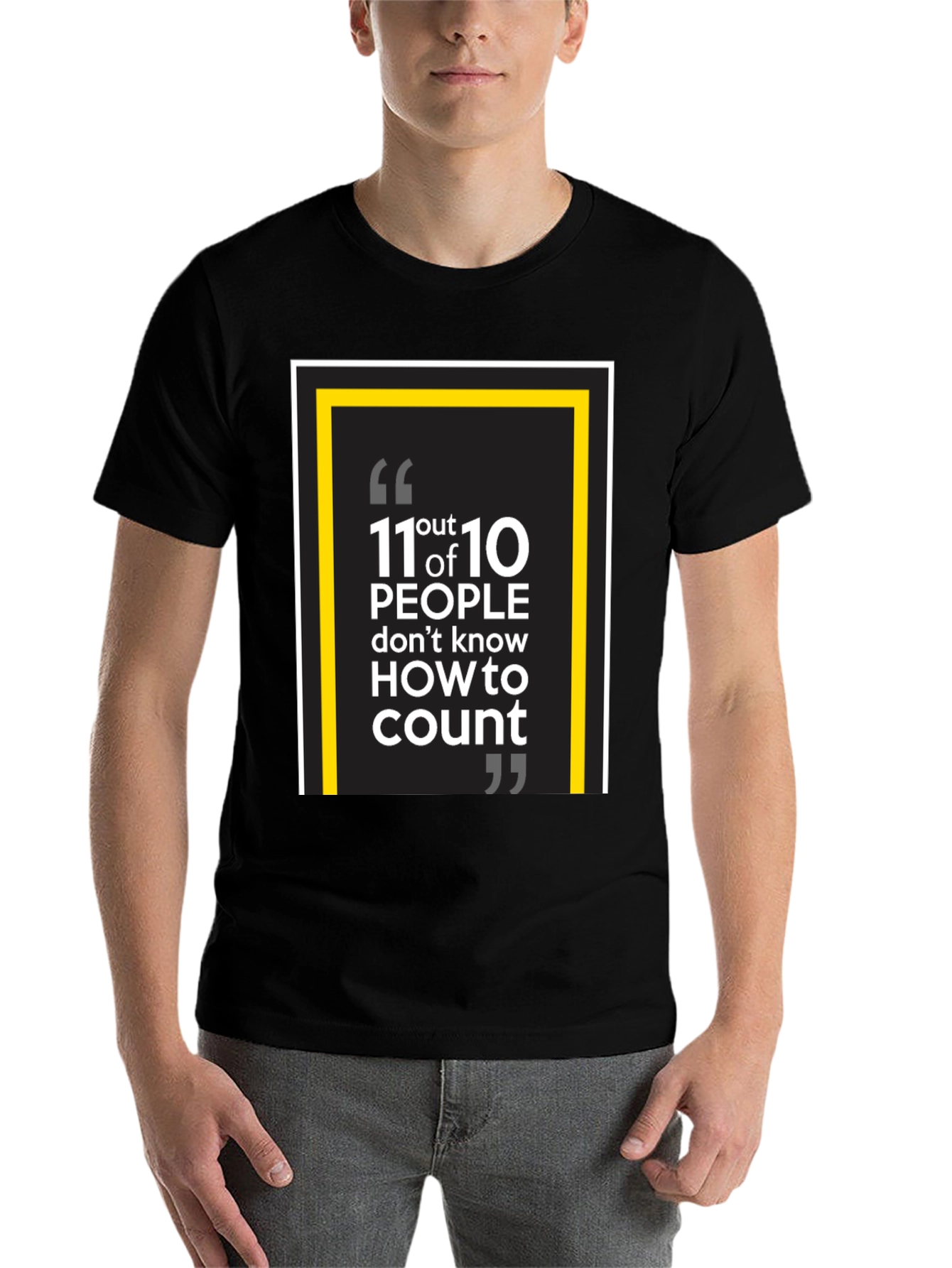 Black 11 out of 10 People Funny Graphic Tee view 7