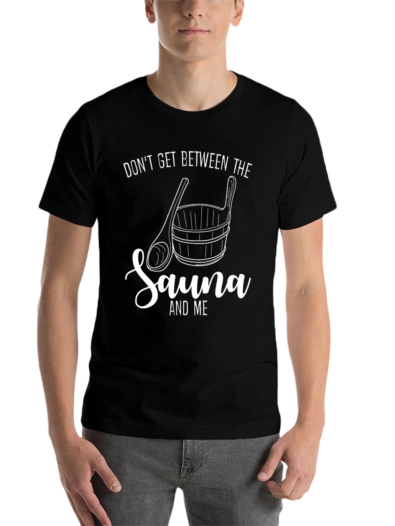 Black Sauna Lover's Black Graphic T-Shirt view 7