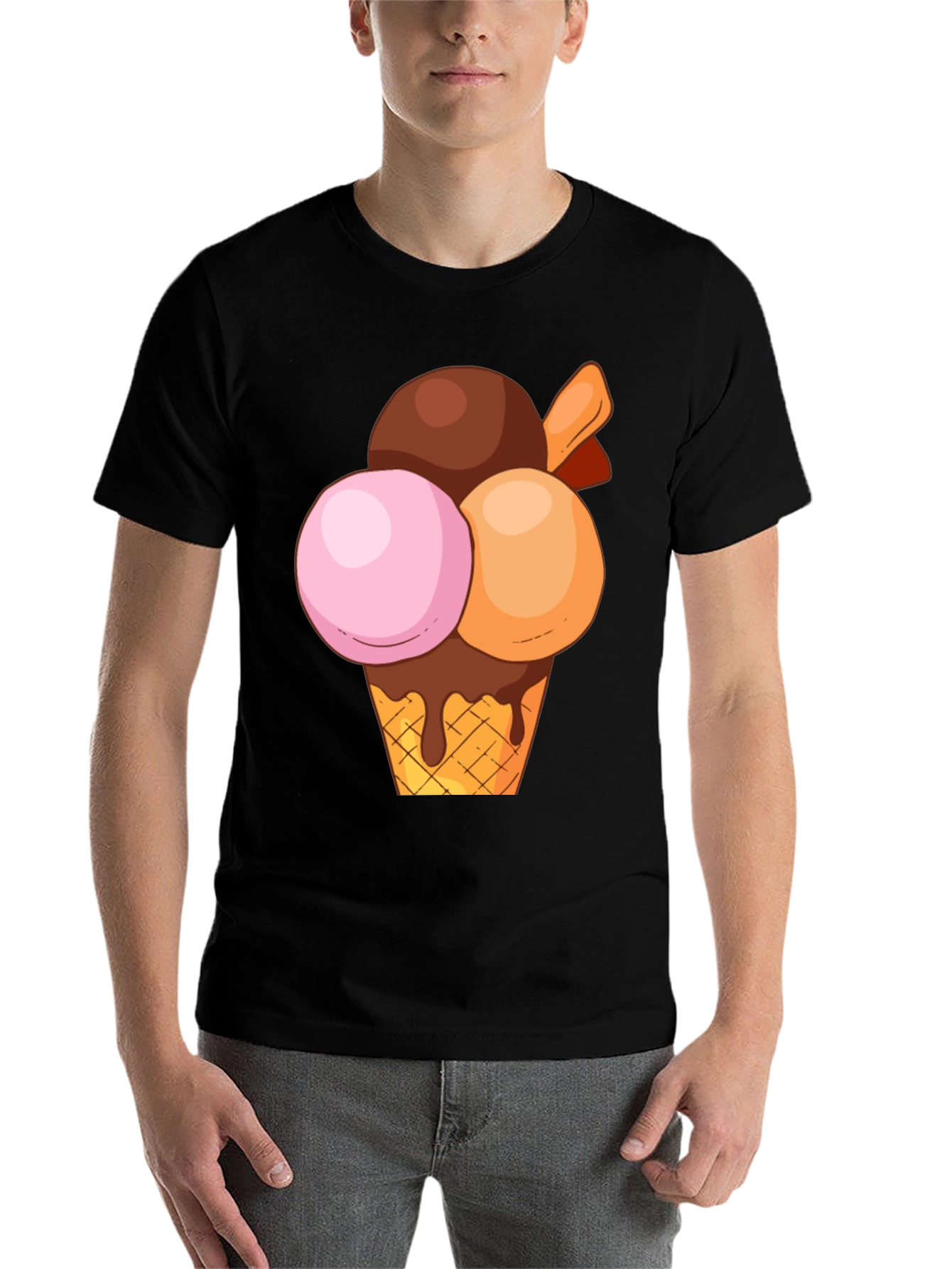 Black Ice Cream Graphic Tee - Sweet Treat Design view 7