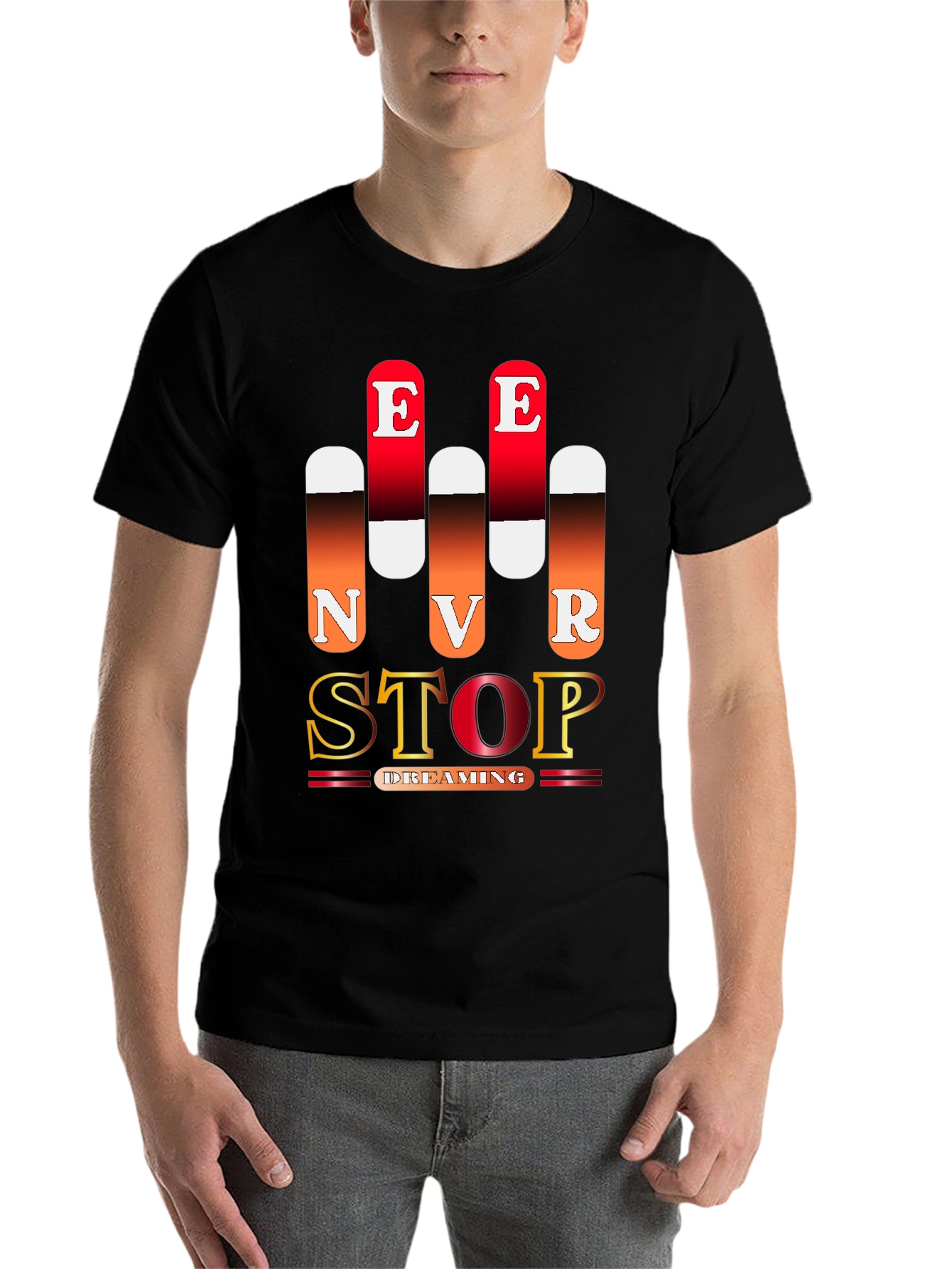 Black Never Stop Dreaming Graphic Tee view 7
