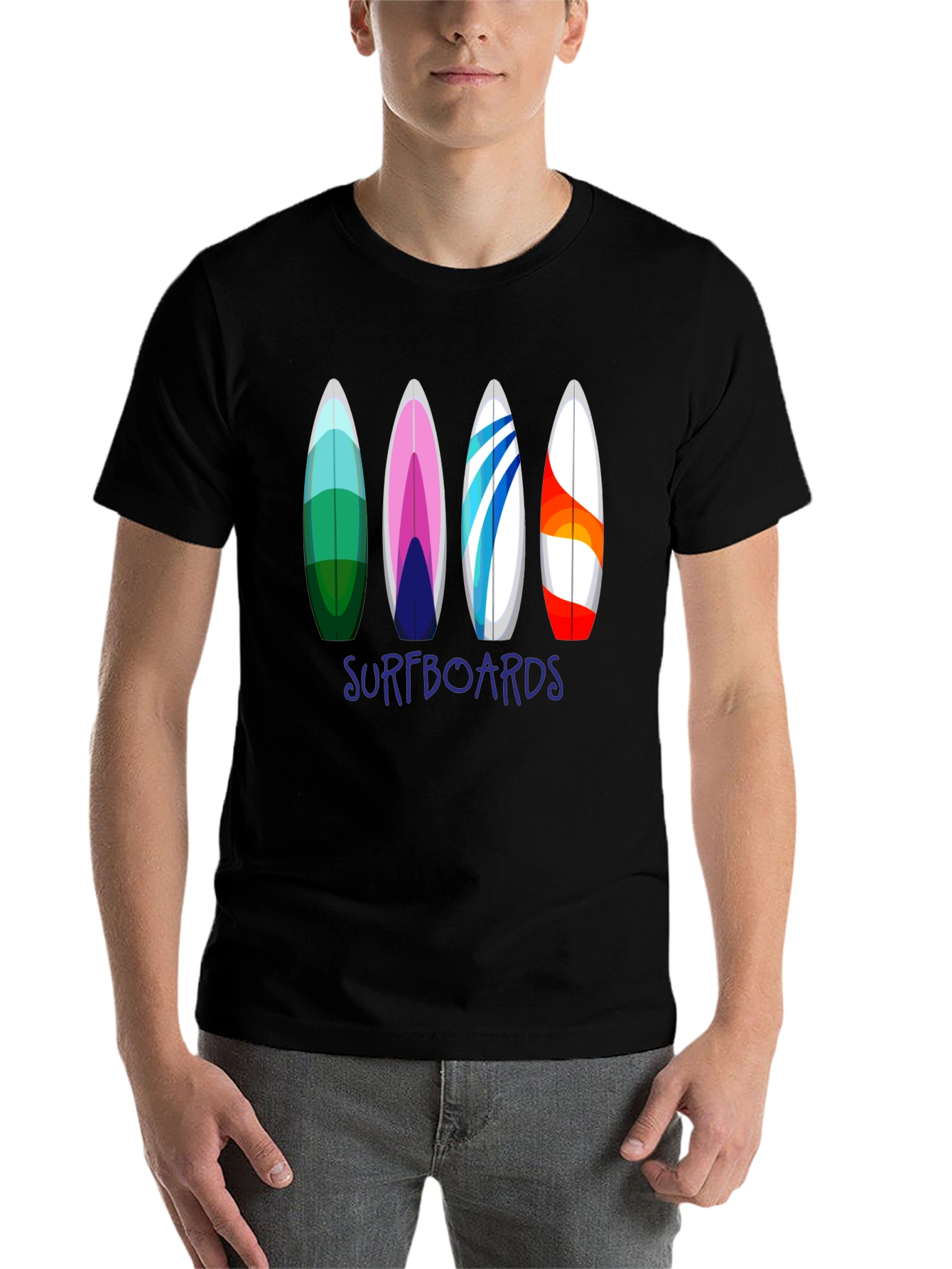 Black Surfboard T-Shirt - Beach Lover Tee view 7