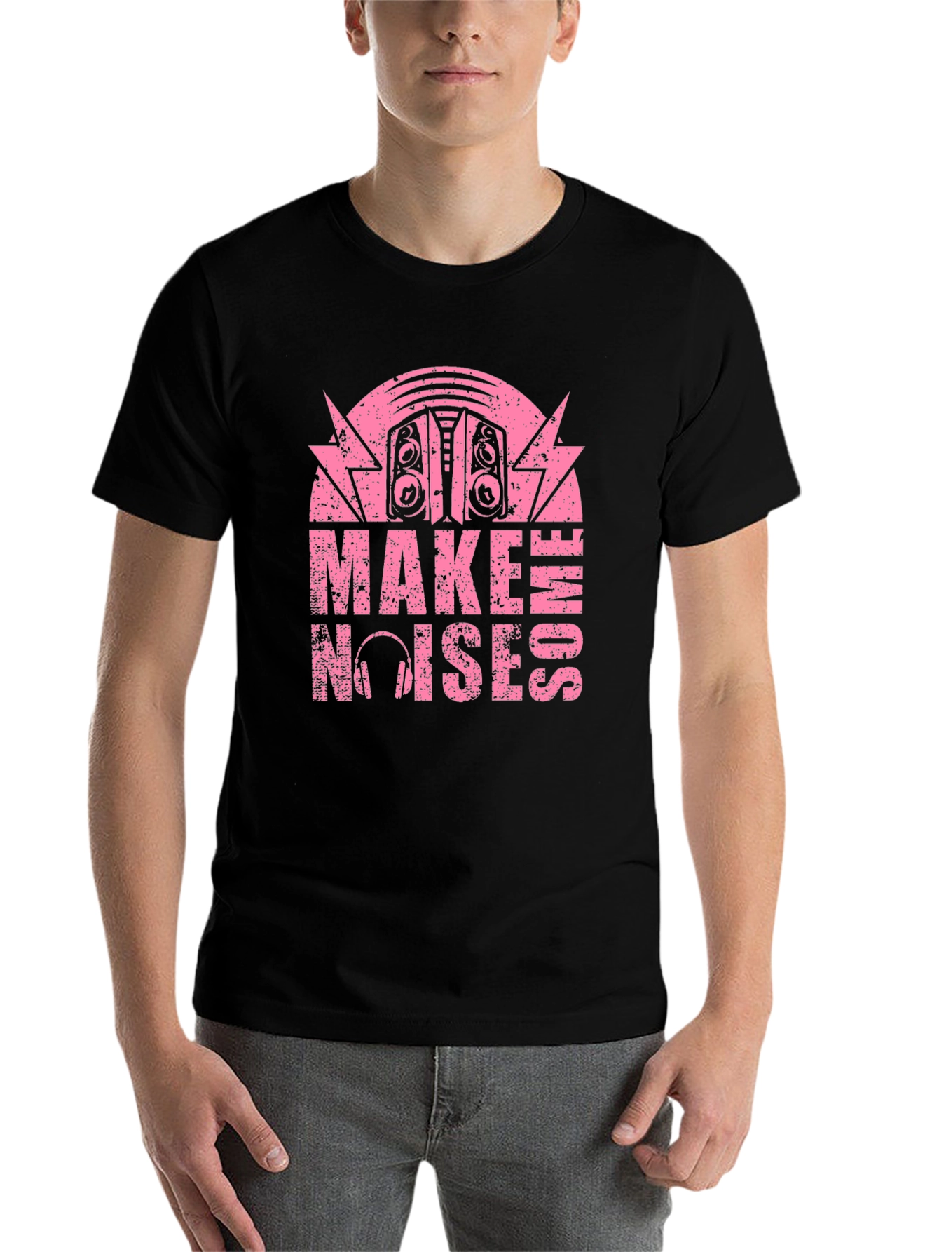 Black Make Some Noises Graphic T-Shirt view 7