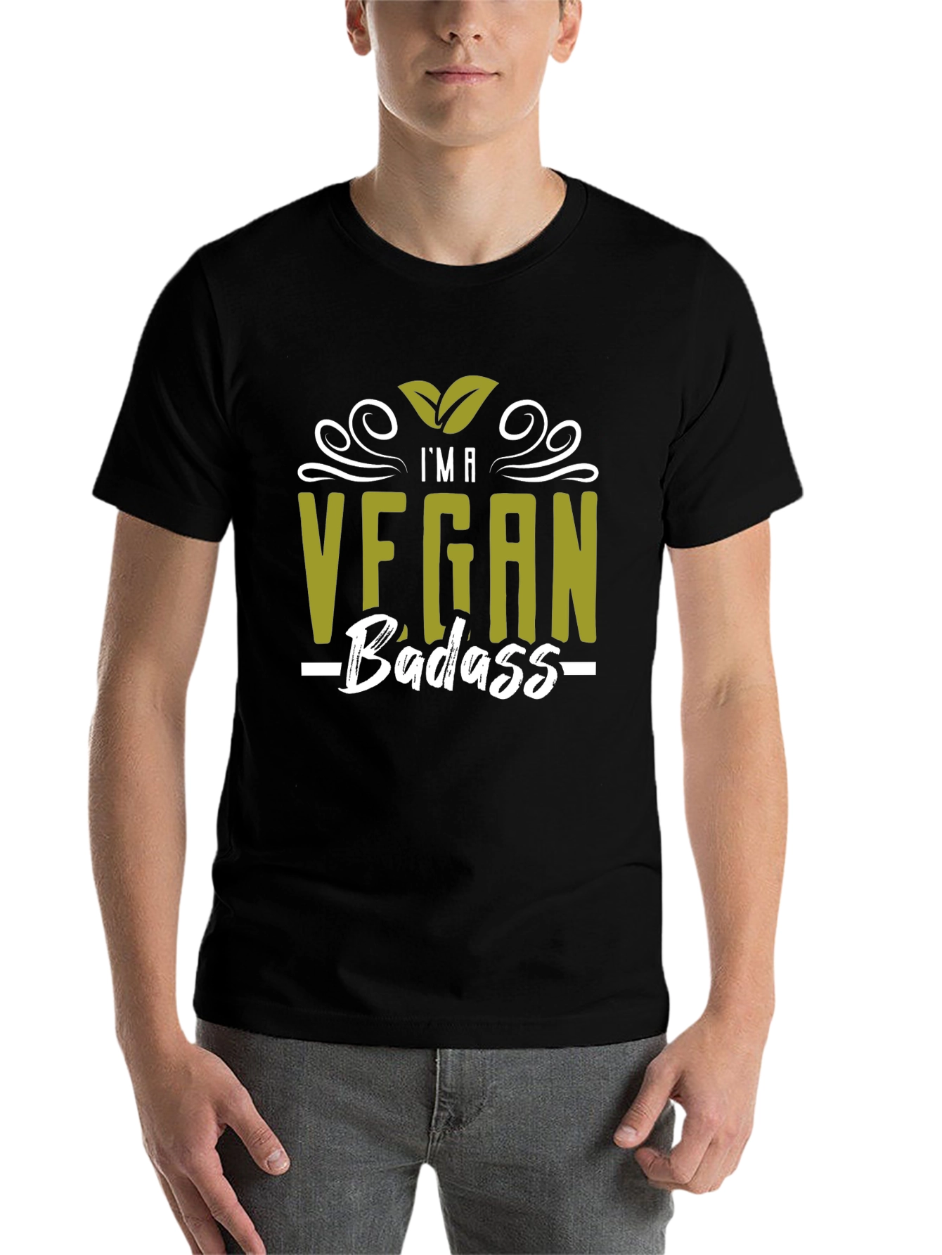 Black Vegan Badass T-Shirt - Stylish Vegan Pride Tee view 7