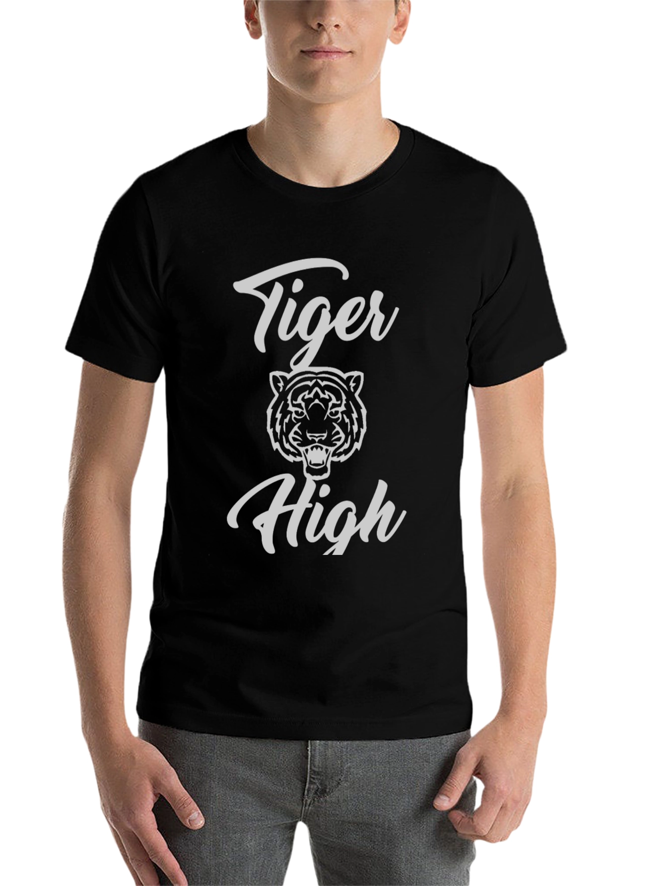 Black Tiger High T-Shirt - Black Graphic Tee view 7
