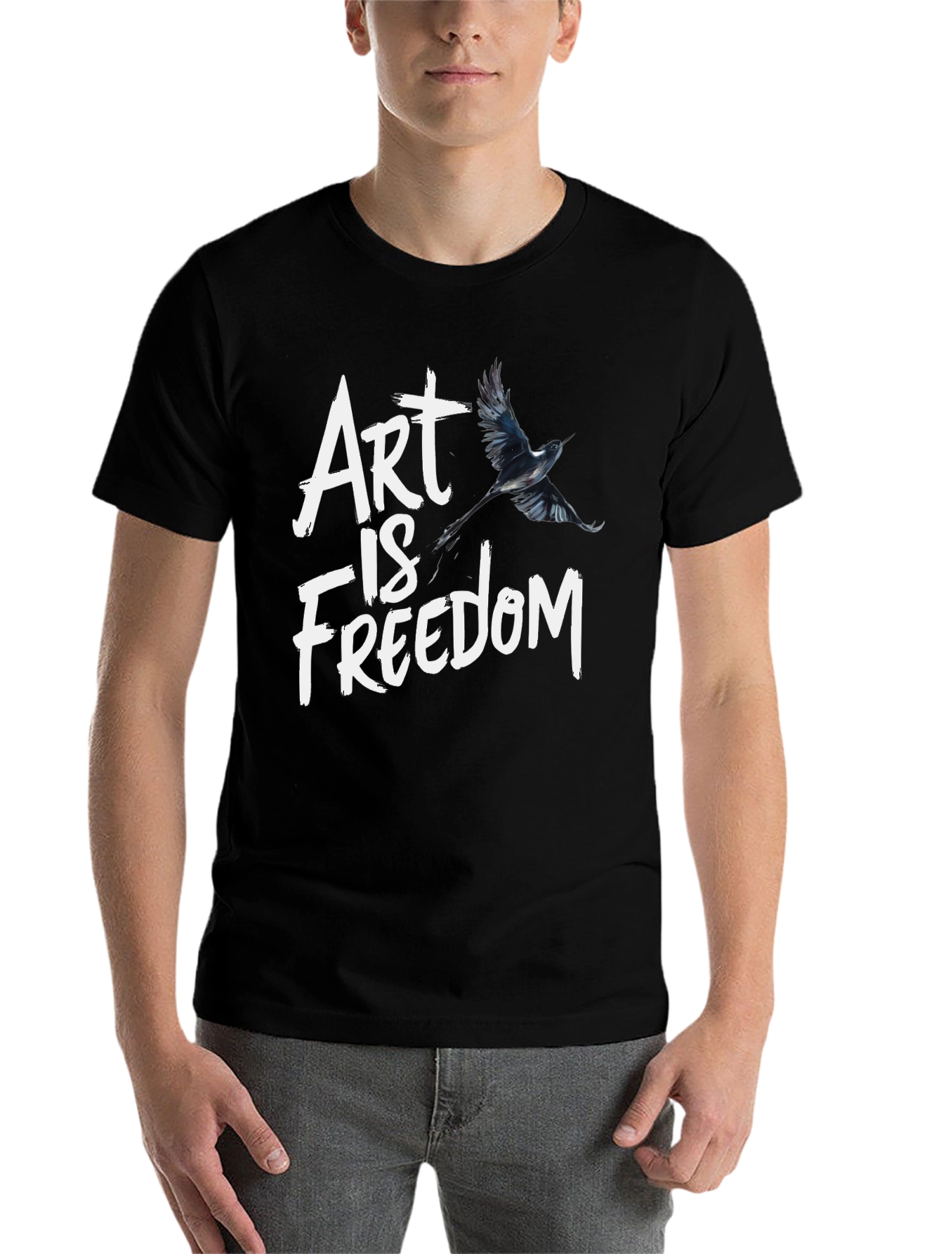 Art Is Freedom Graphic Tee - Black T-Shirt - 7