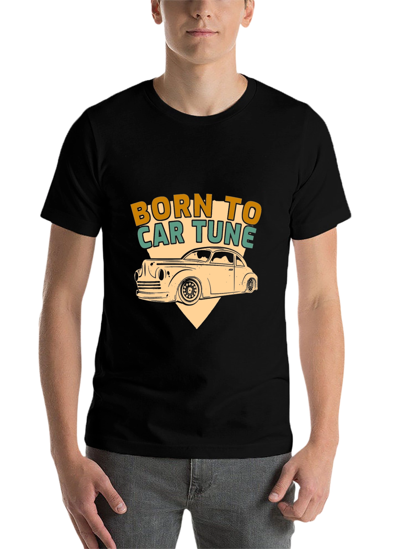 Black Born to Car Tune Graphic T-Shirt view 7