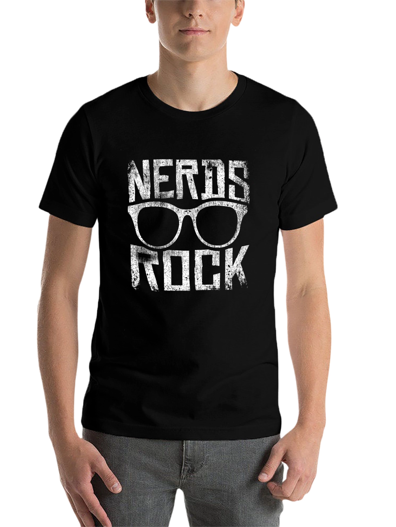 Black Nerds Rock Graphic Tee - Geek Chic T-Shirt view 7