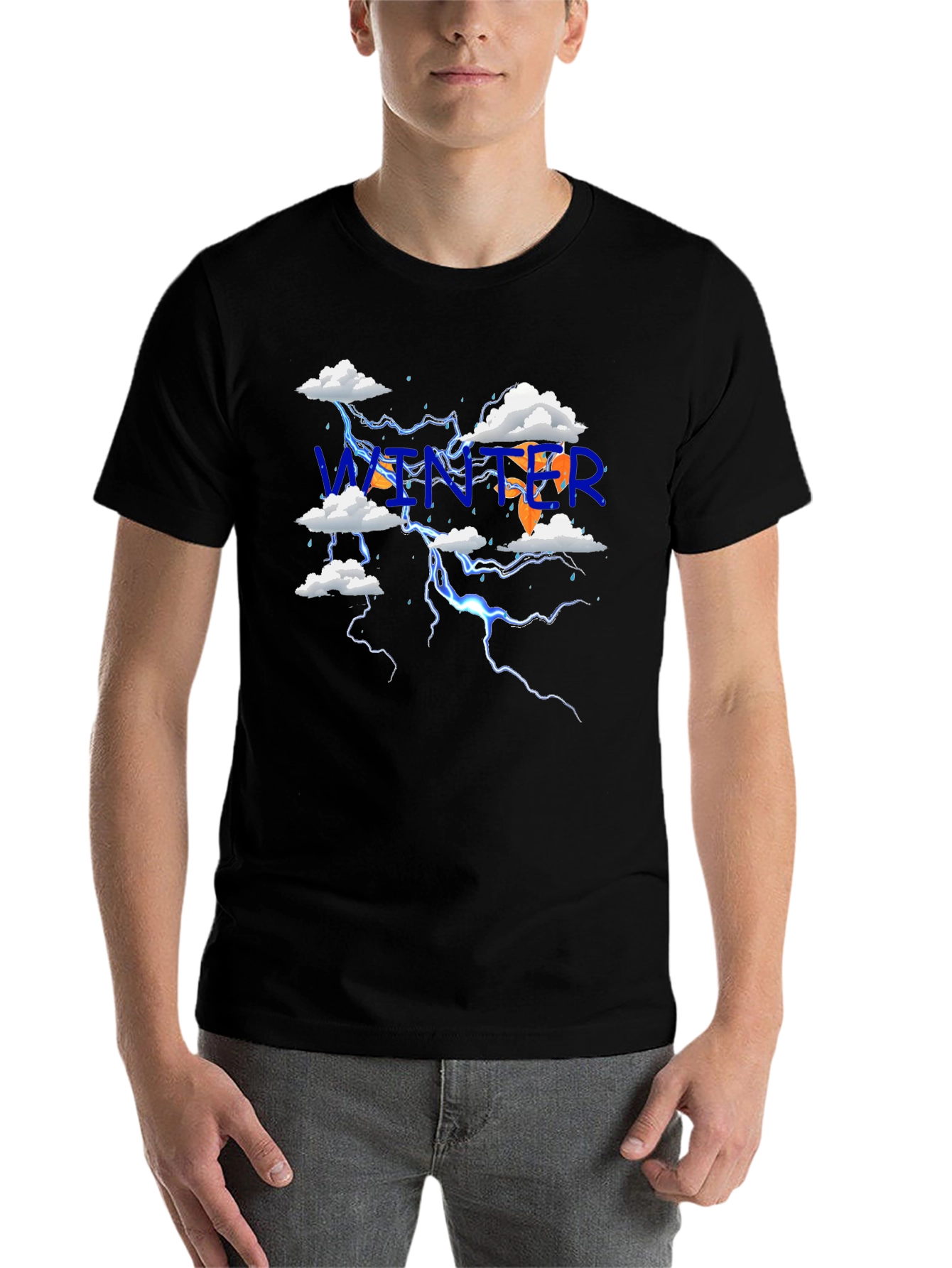 Black Winter Lightning T-Shirt view 7
