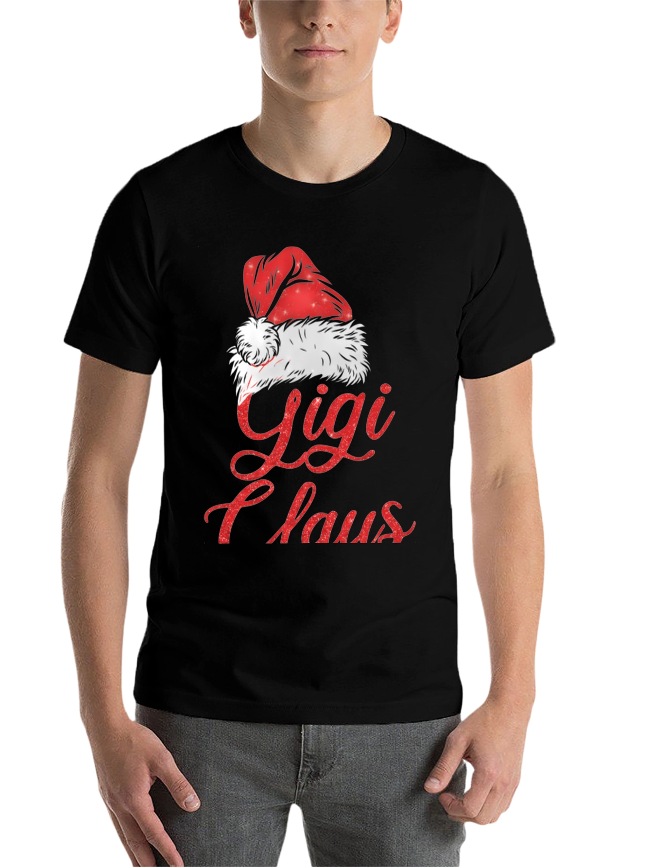 Black Gigi Claus Christmas Graphic Tee Shirt view 7