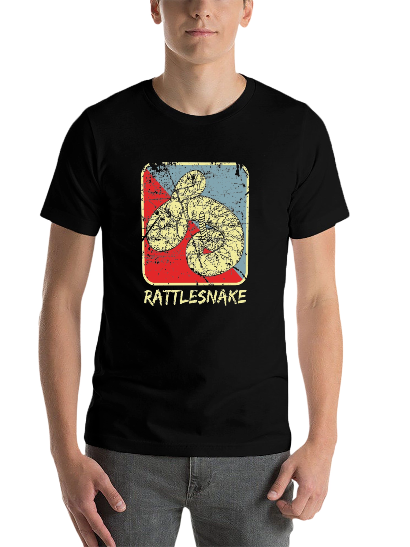 Black Rattlesnake Graphic Print T-Shirt view 7