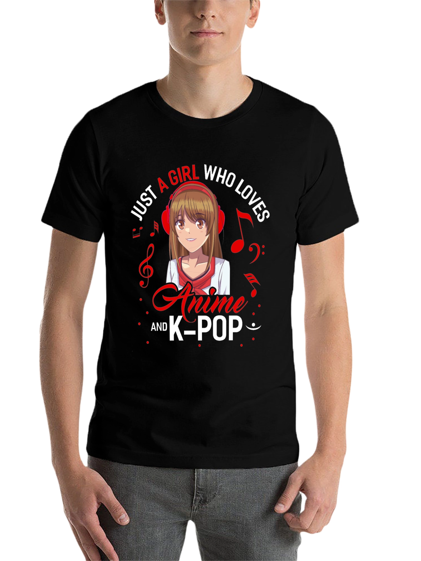 Black Anime and K-Pop Lover T-Shirt - Unique Design! view 7