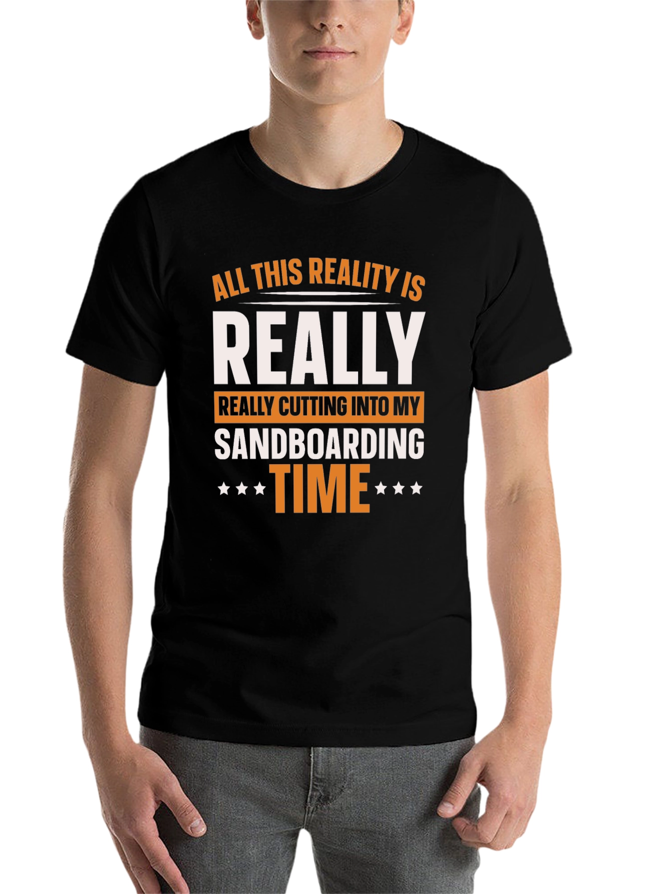 Black Sandboarding Time Graphic Tee view 7